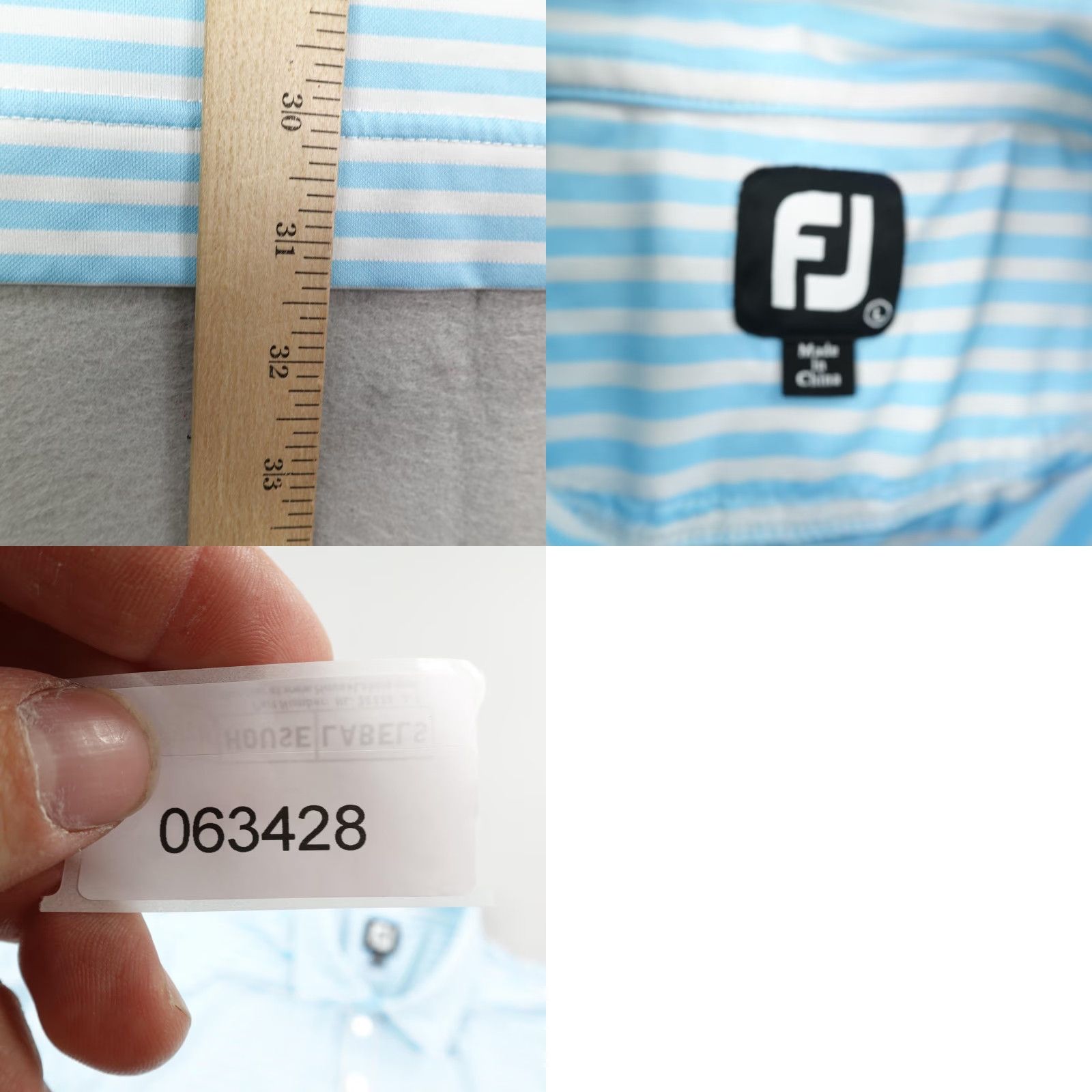 Footjoy FootJoy Polo Shirt Mens XL Blue White Striped Golf Woodbridge Club Performance Size US XL / EU 56 / 4 - 8 Thumbnail
