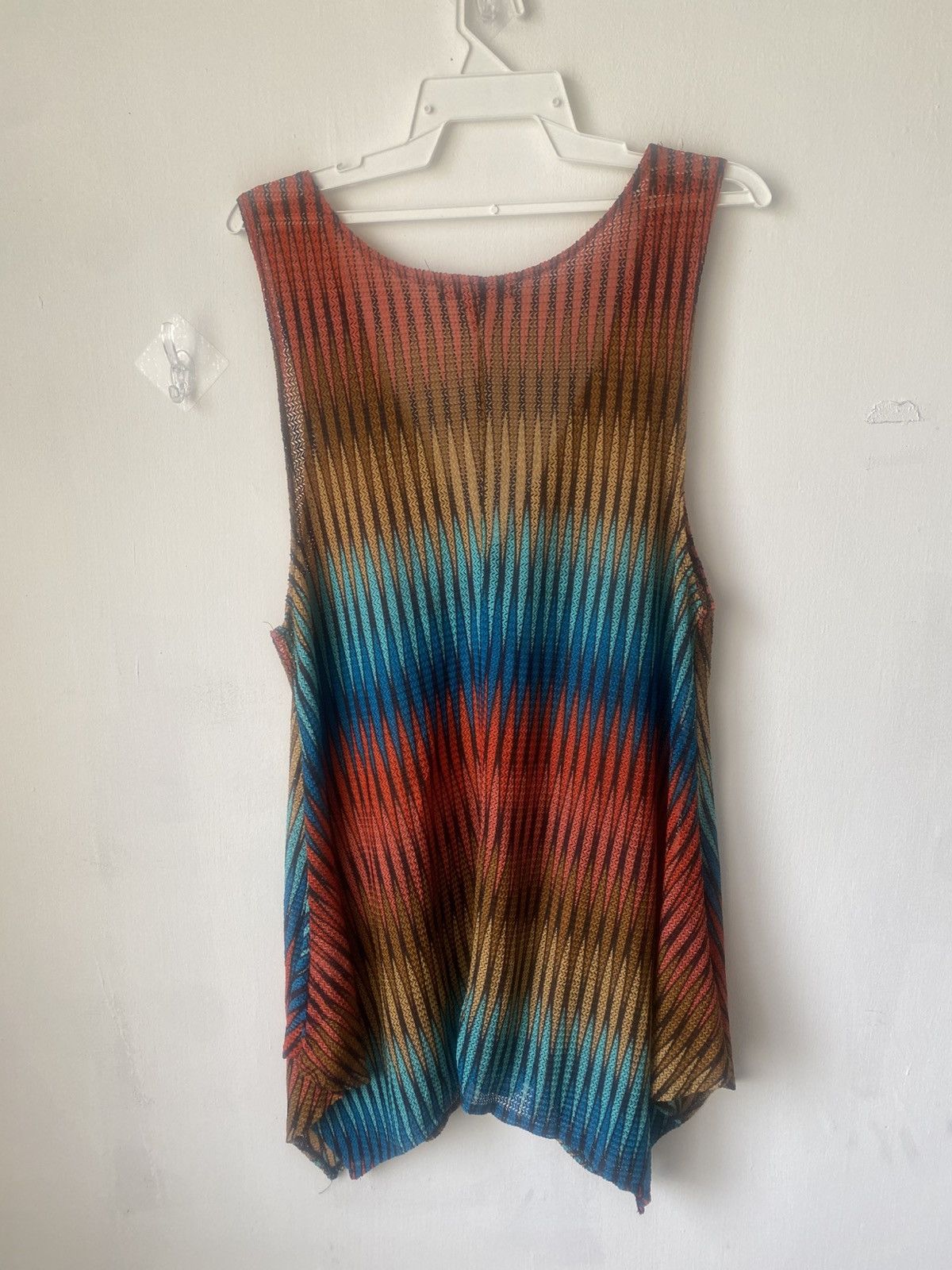 Vintage Boho Chic Sleeveless blouse Wooden Button & Front Pockets Size M / US 6-8 / IT 42-44 - 6 Thumbnail