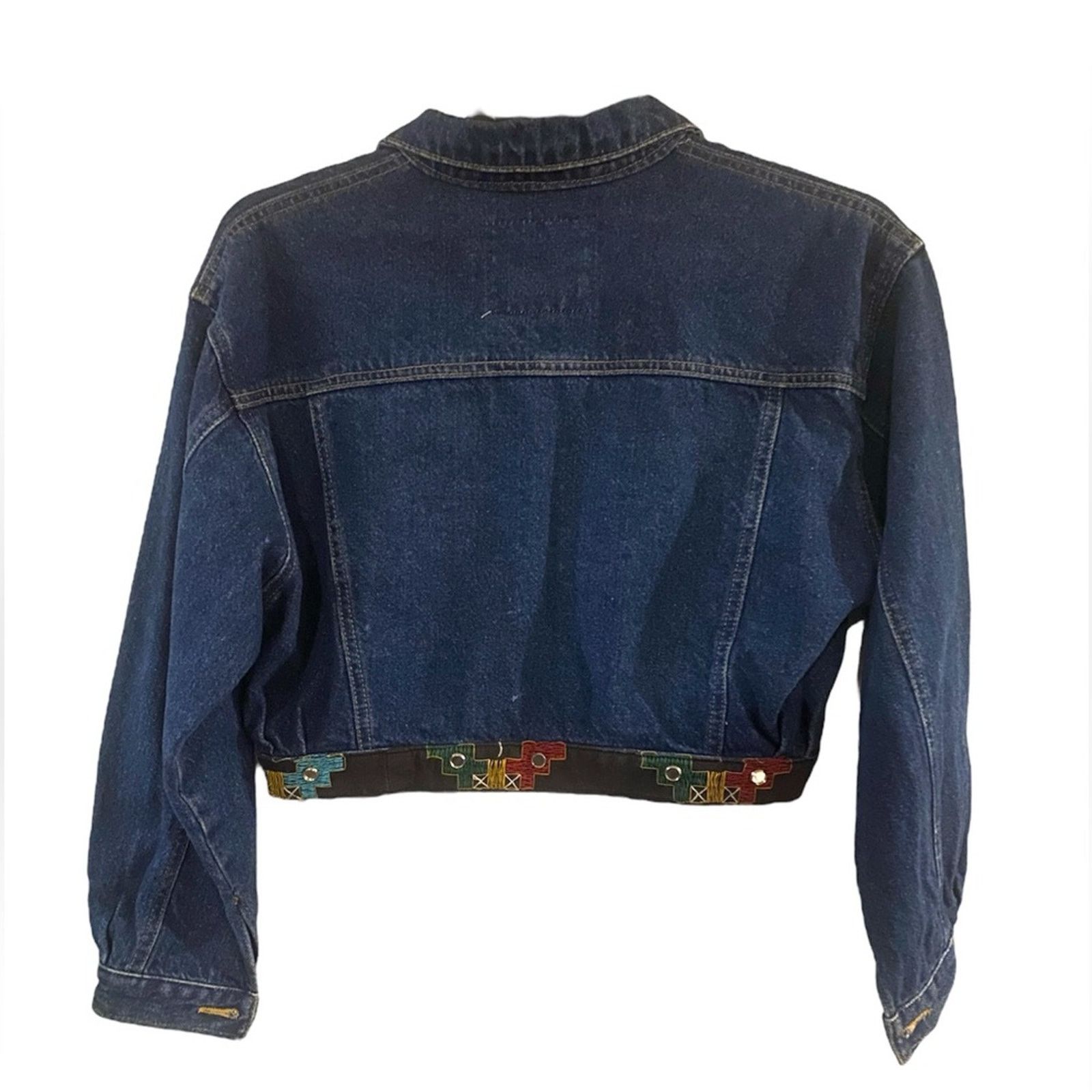 Vintage 80's Saroch Too Denim Low Cut Cropped Western Flair Jacket S Size S / US 4 / IT 40 - 2 Thumbnail