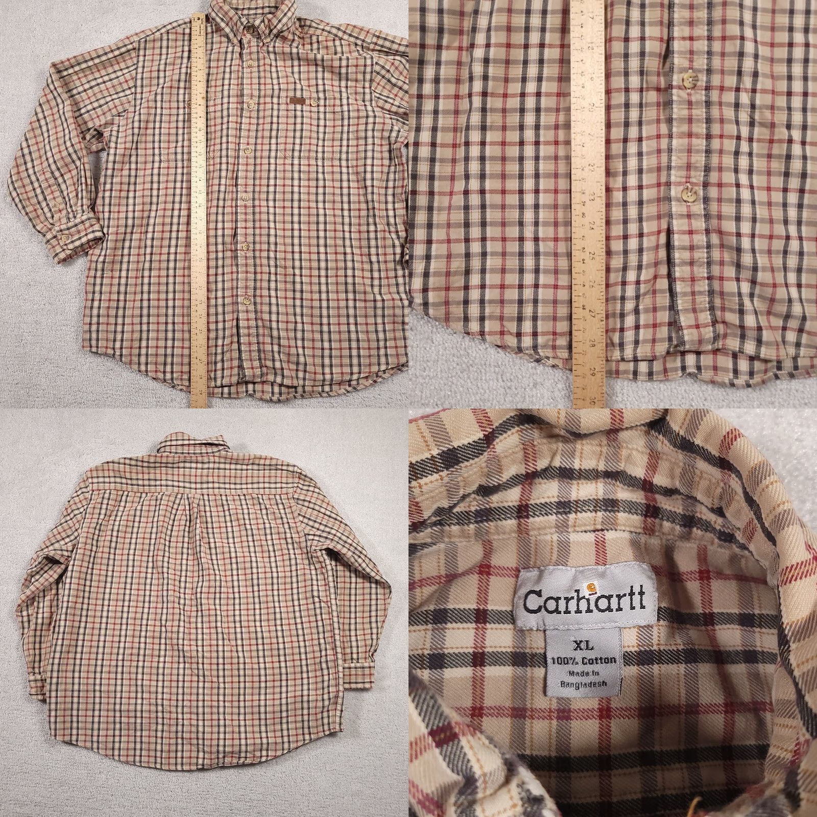 Carhartt Carhartt Long Sleeve Check Button Down Shirt Mens XL Workwear Size US XL / EU 56 / 4 - 9 Thumbnail