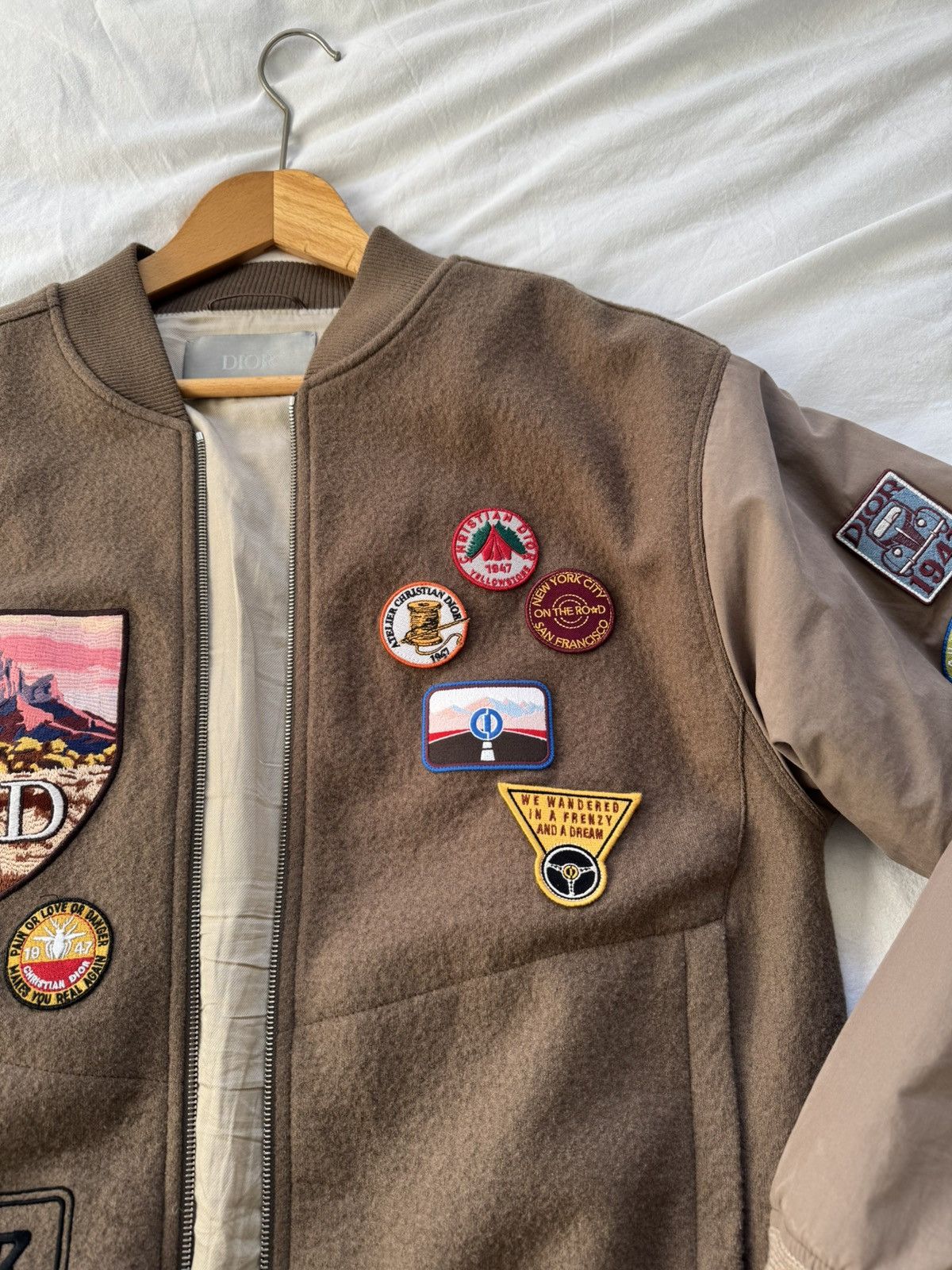 Dior Dior x Jack Kerouac Fall 22 Wool Patched Bomber Size US XXL / EU 58 / 5 - 3 Thumbnail