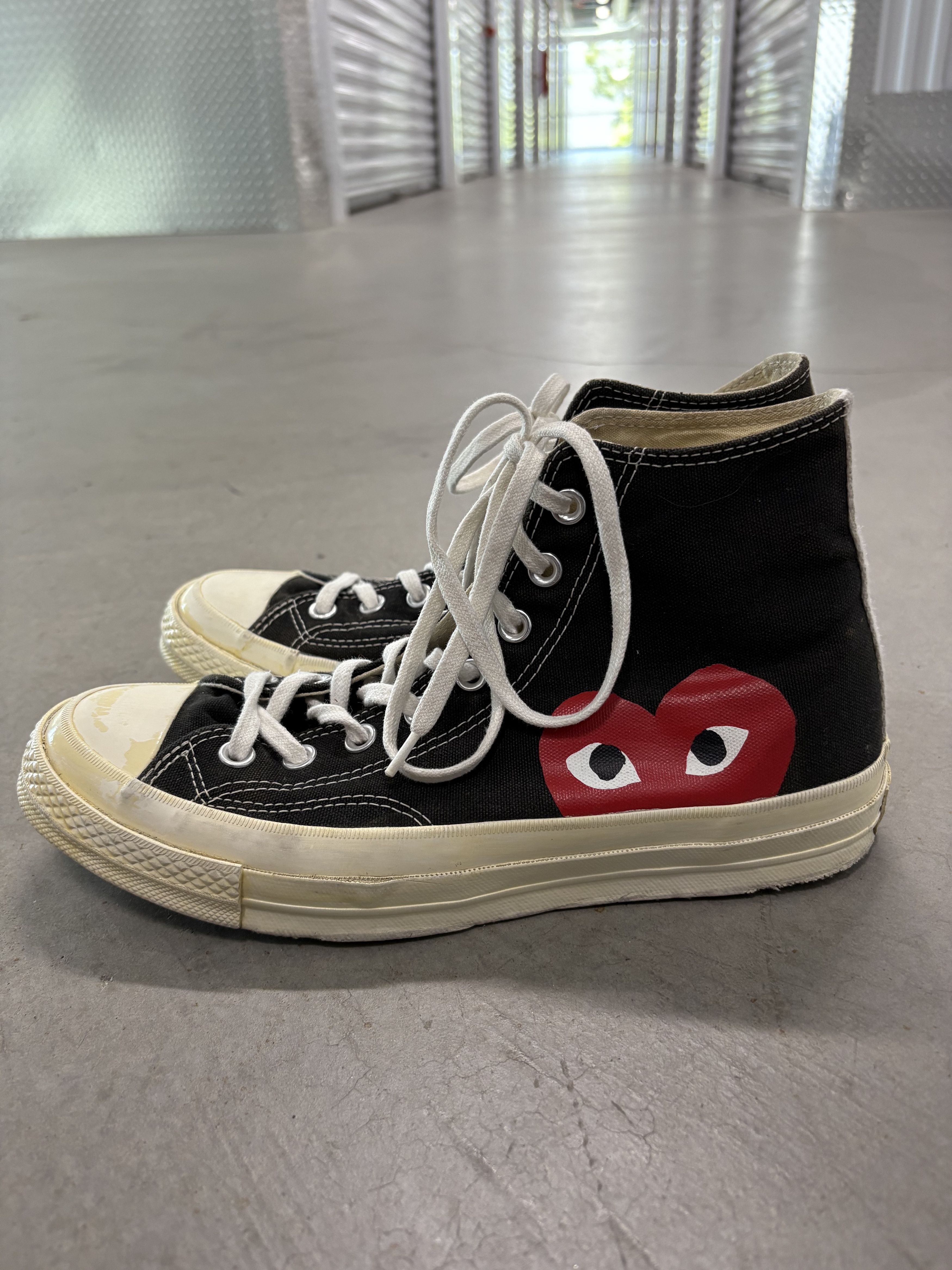 Comme des Garcons Black high‑top Converse x Comme des Garçons PLAY sneakers Size US 8 / EU 41 - 1 Thumbnail