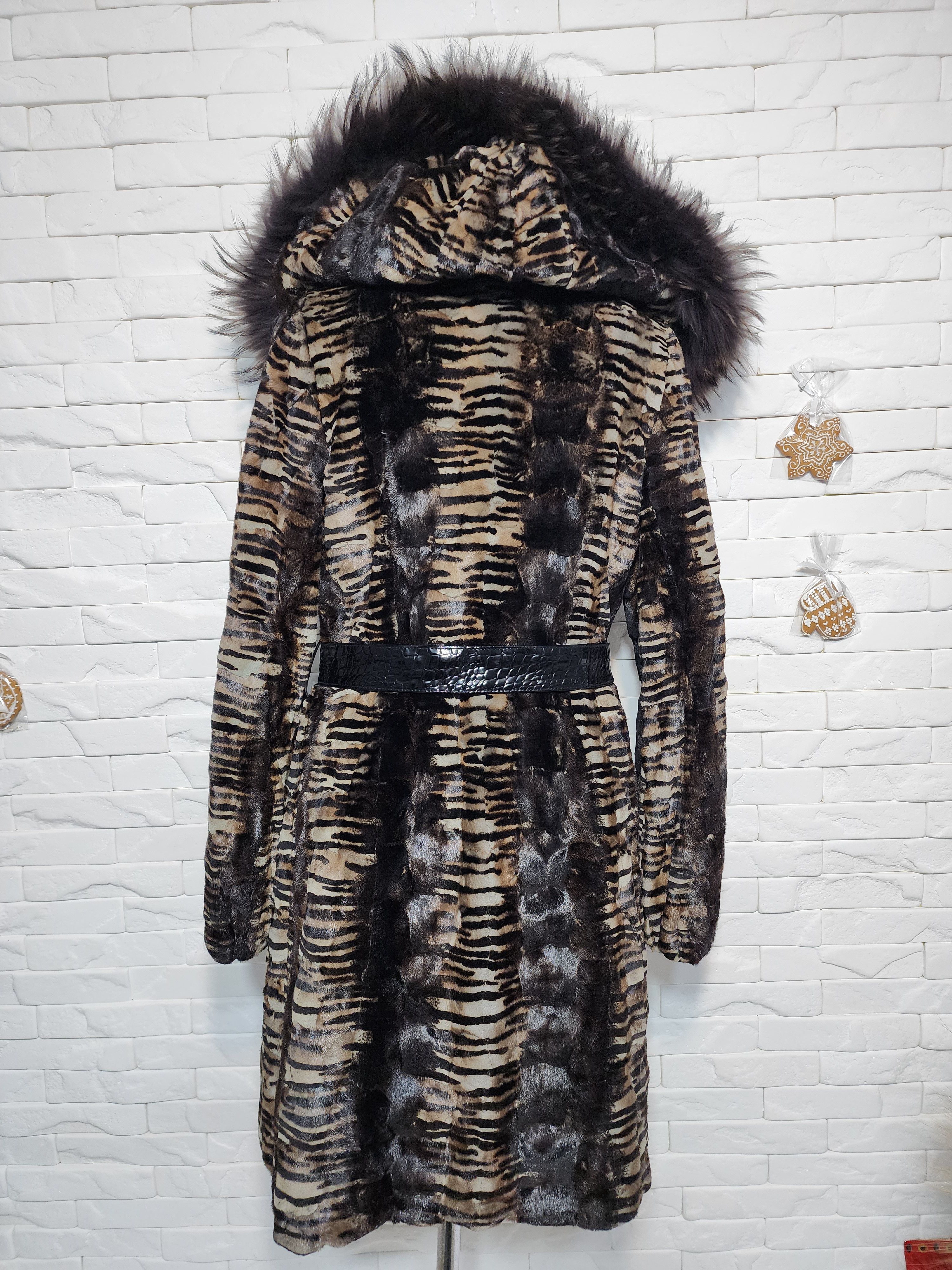 Furla Brown Mink Fur Hooded Coat - Women's Warm Luxury Outerwear Size L / US 10 / IT 46 - 4 Thumbnail