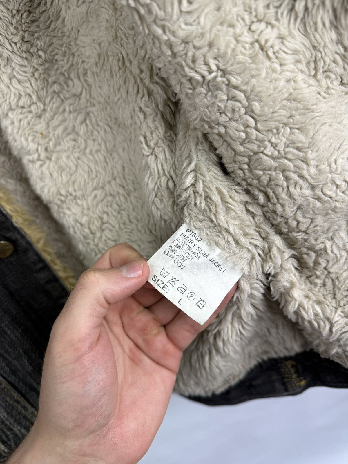 Lee 🇺🇸 Vintage 90s Lee Riders Kansas Sherpa Furry Slim Jacket Y2K Size US L / EU 52-54 / 3 - 9 Thumbnail
