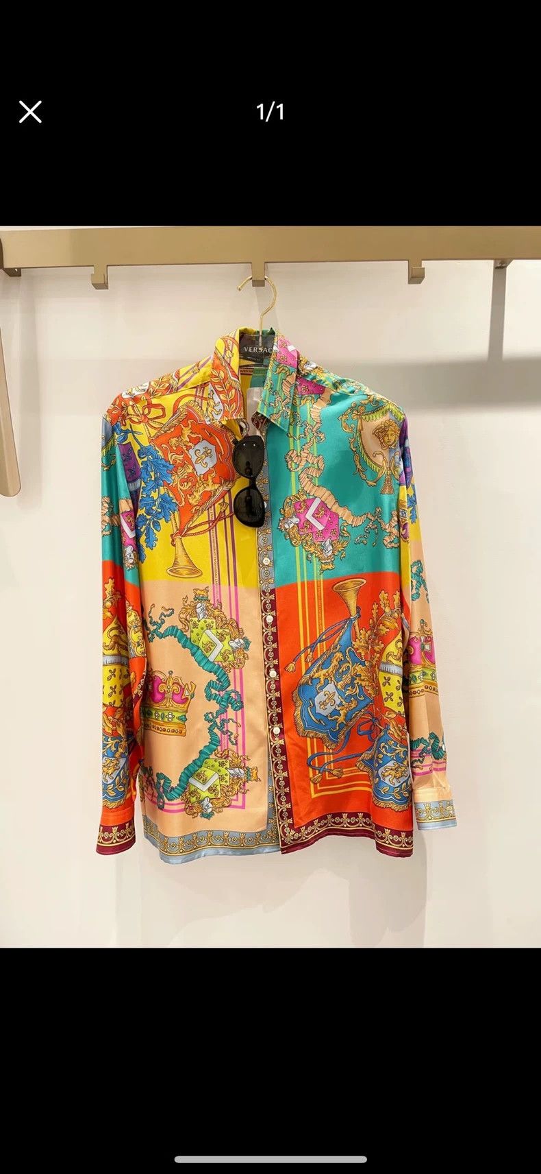 Versace Versace Mulberry silk long-sleeved shirt Size S / US 4 / IT 40 - 1 Thumbnail
