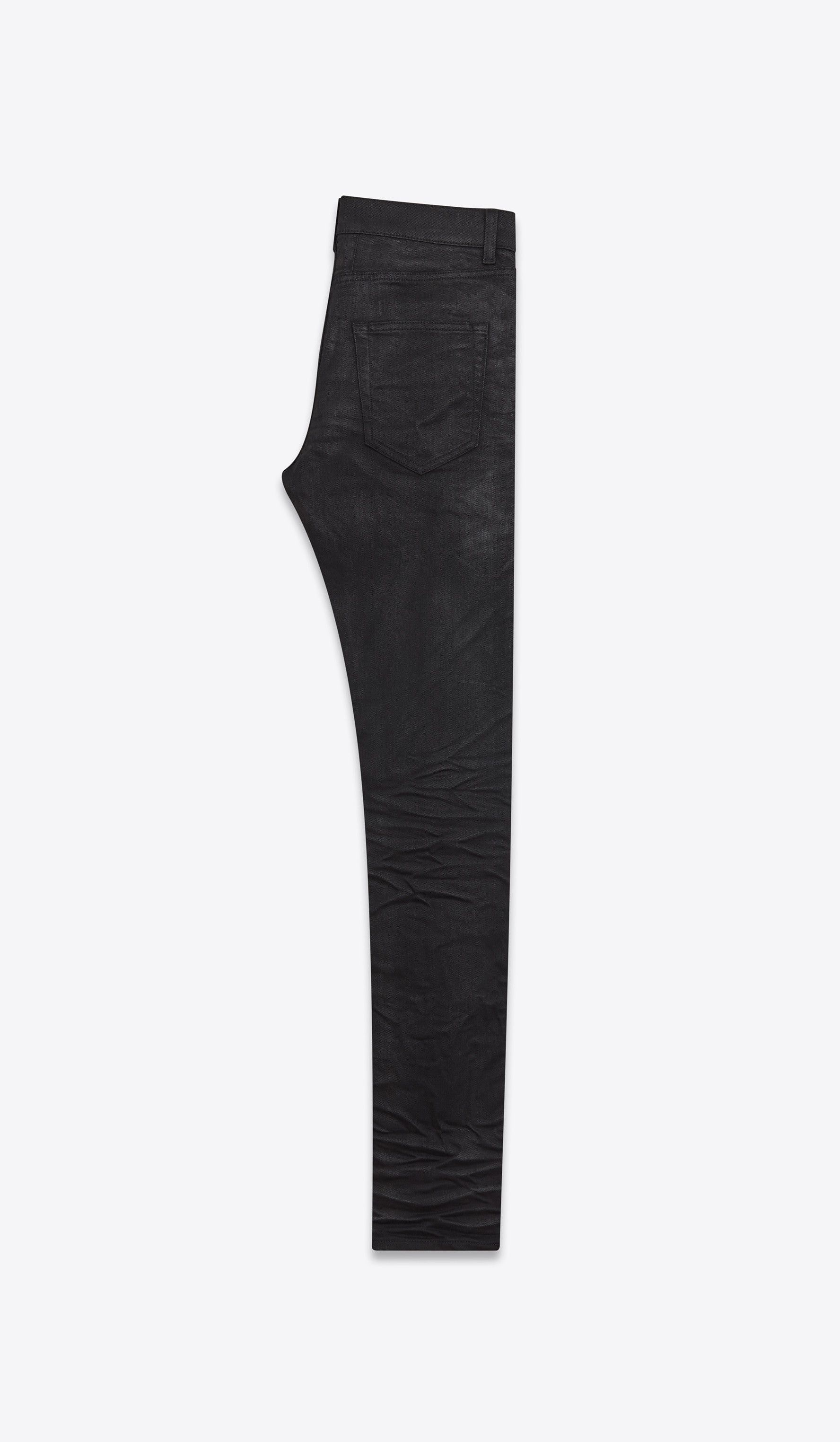 Saint Laurent Paris Saint Laurent D02 Jeans --- Coated Black Denim Size US 38 / EU 54 - 2 Thumbnail
