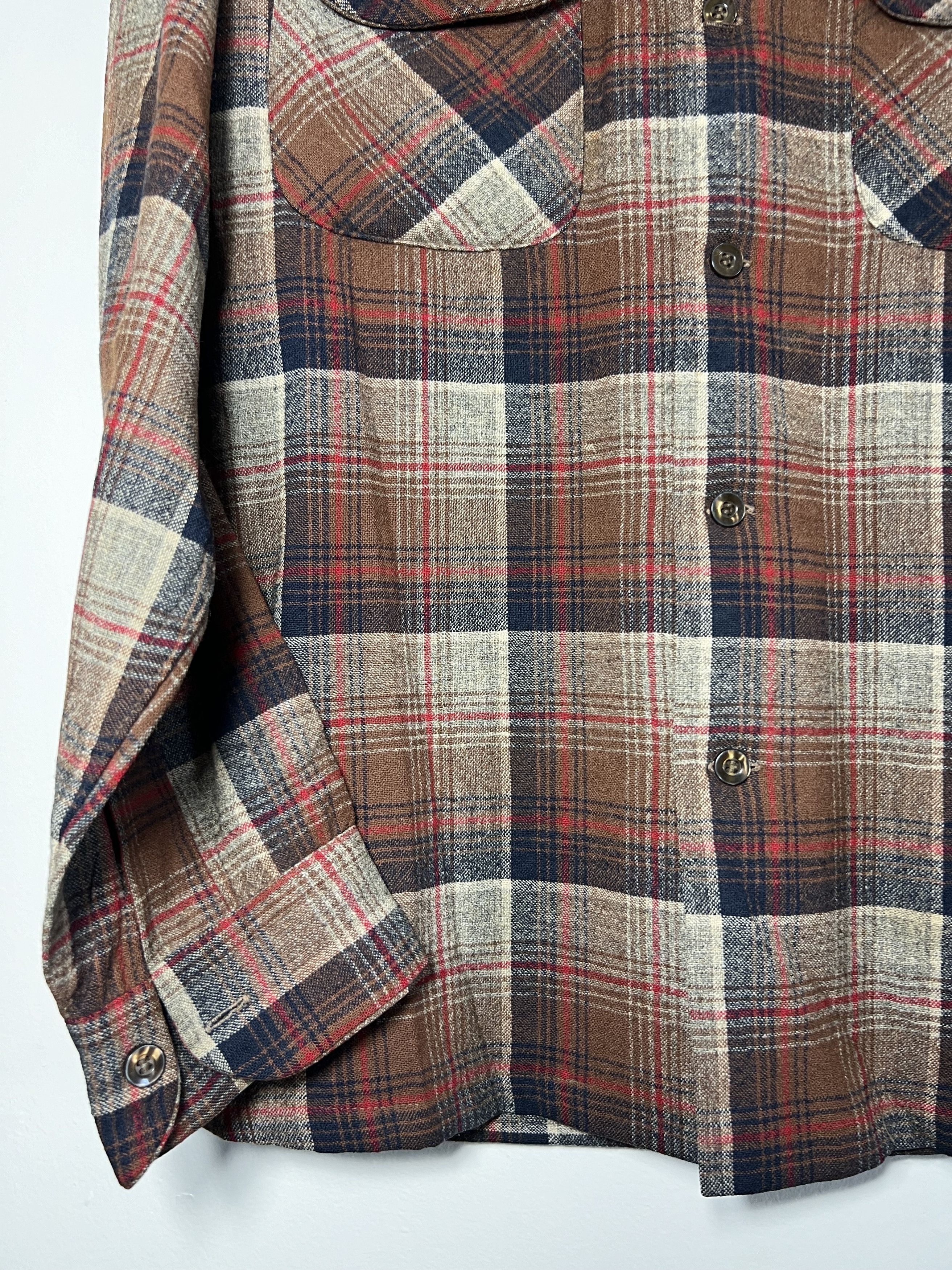 Pendleton × Vintage Vintage 1960's-1970's Pendleton Red Blue Brown Plaid Shirt Size US M / EU 48-50 / 2 - 4 Thumbnail