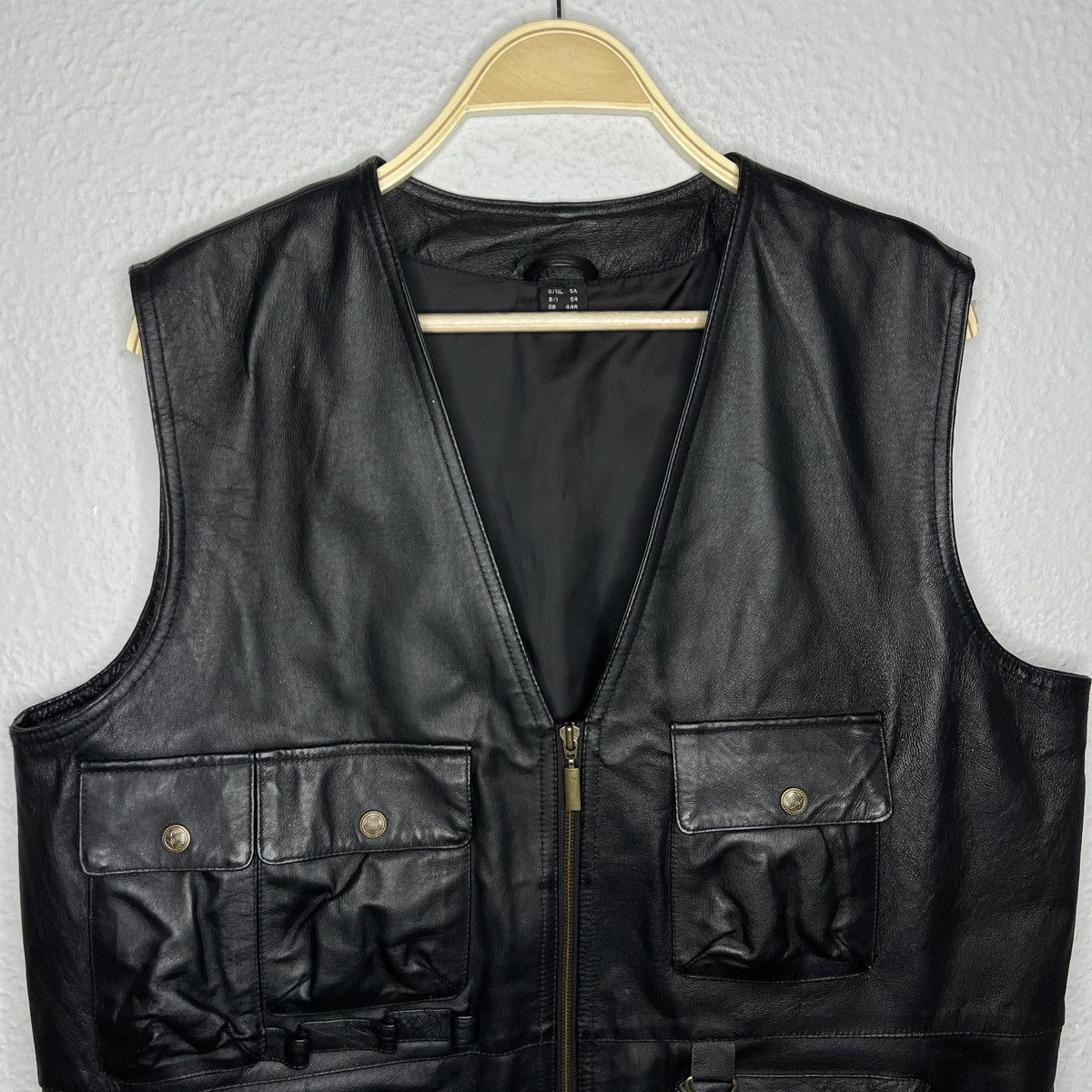 Vintage Vintage Tactical Vest Gilet Leather Jacket Black Y2K 90s Size US L / EU 52-54 / 3 - 4 Thumbnail
