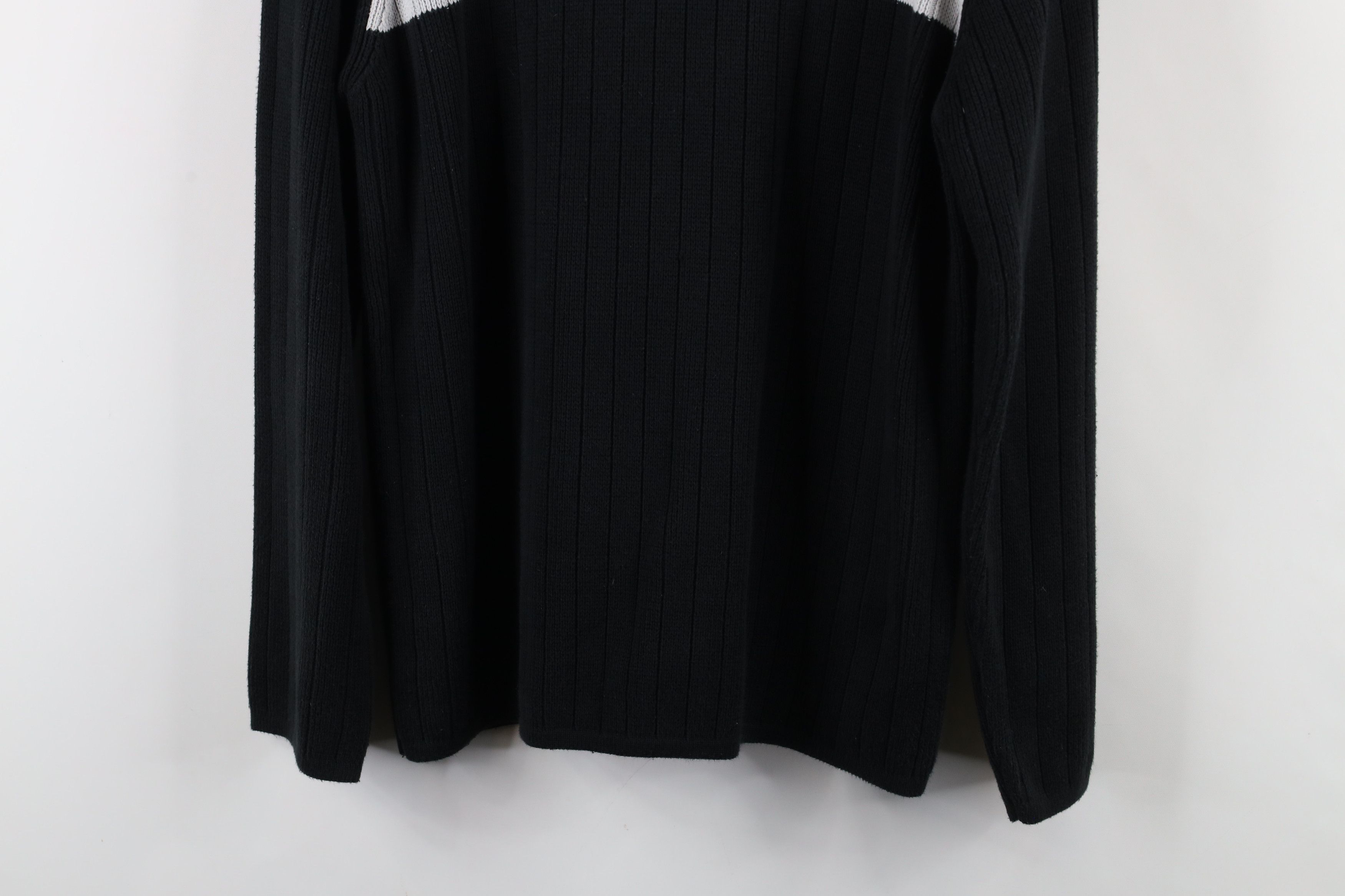 Vintage Vintage 90s Streetwear Block Ribbed Knit Mock Neck Sweater Size US M / EU 48-50 / 2 - 3 Thumbnail