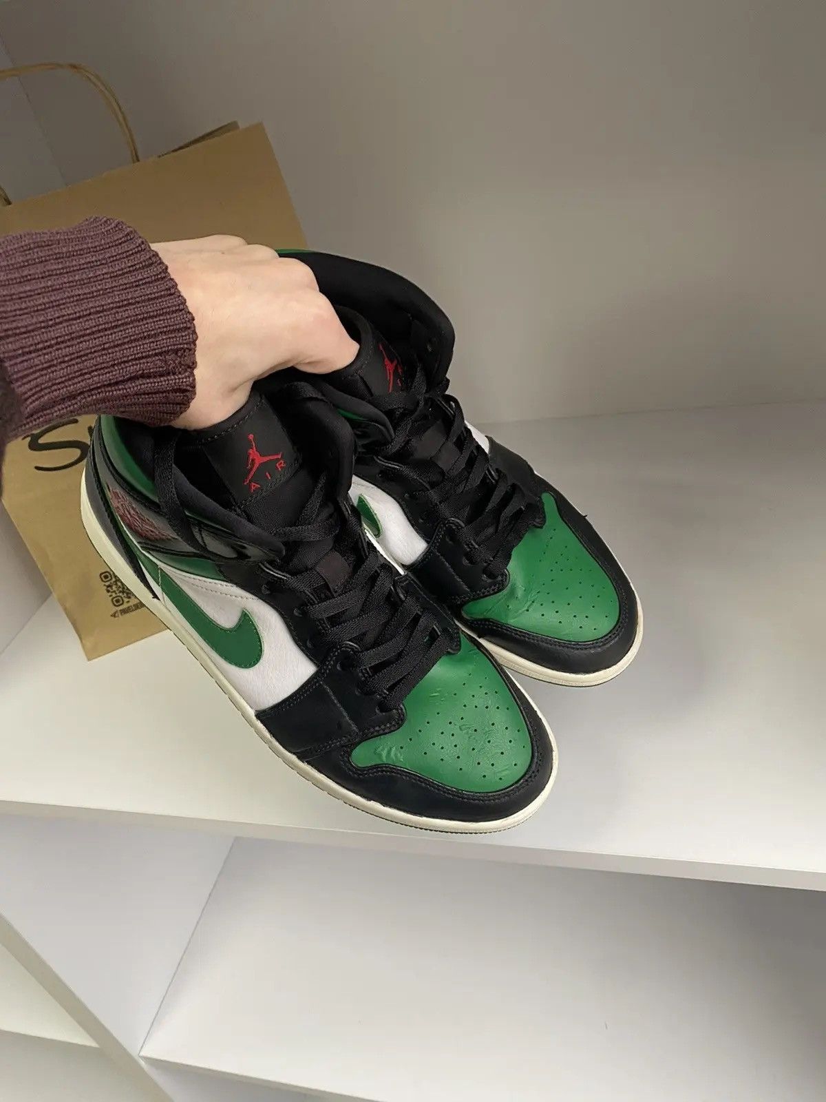 Nike × Vintage Vintage Nike Air Jordan 1 Mid Pine Green Black Size US 10 / EU 43 - 12 Thumbnail