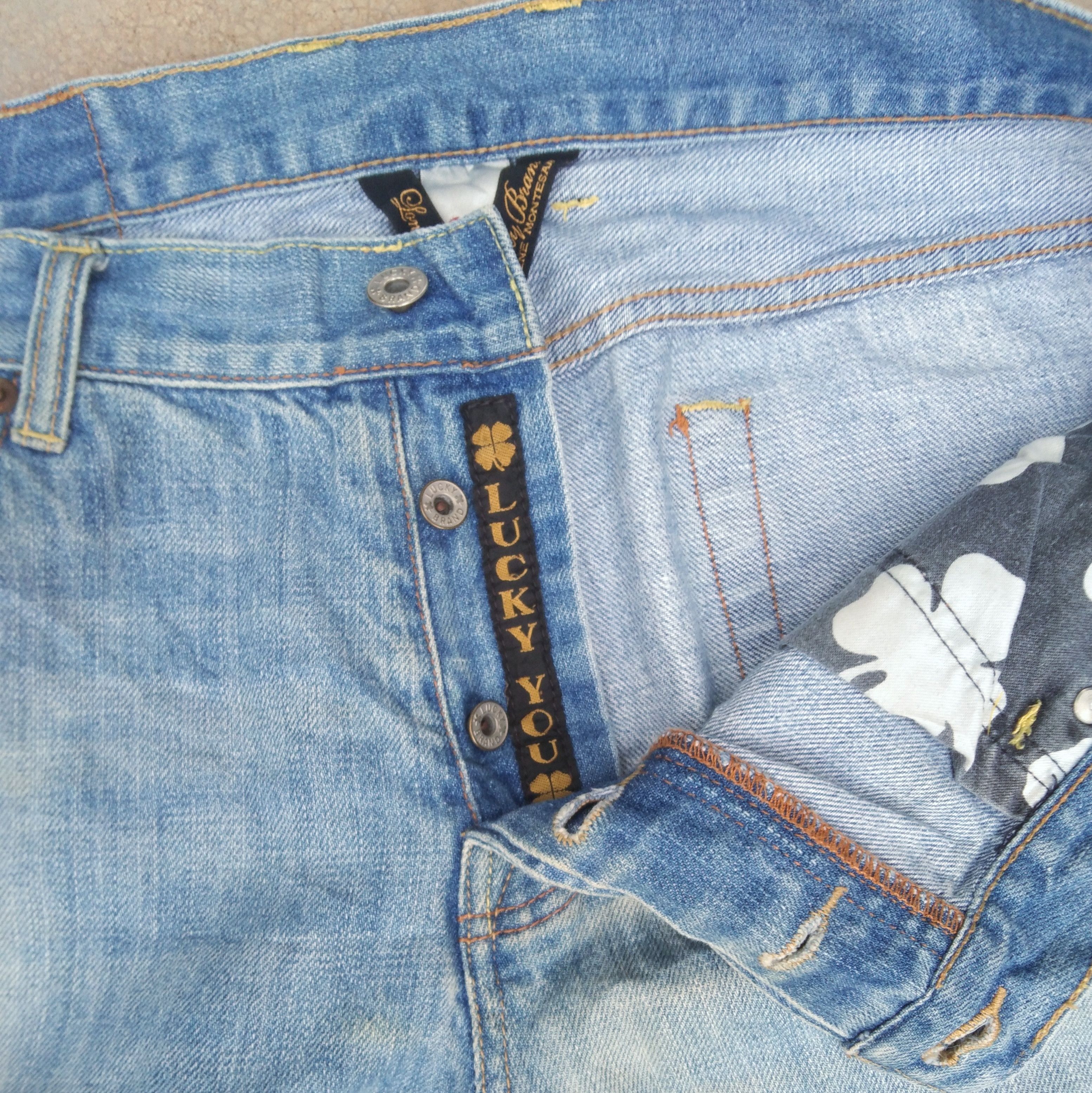 Japanese Brand × Jean × Vintage Vintage Distressed Flared Lucky Brand Boot Cut Jeans 36x34 Size US 36 / EU 52 - 5 Thumbnail