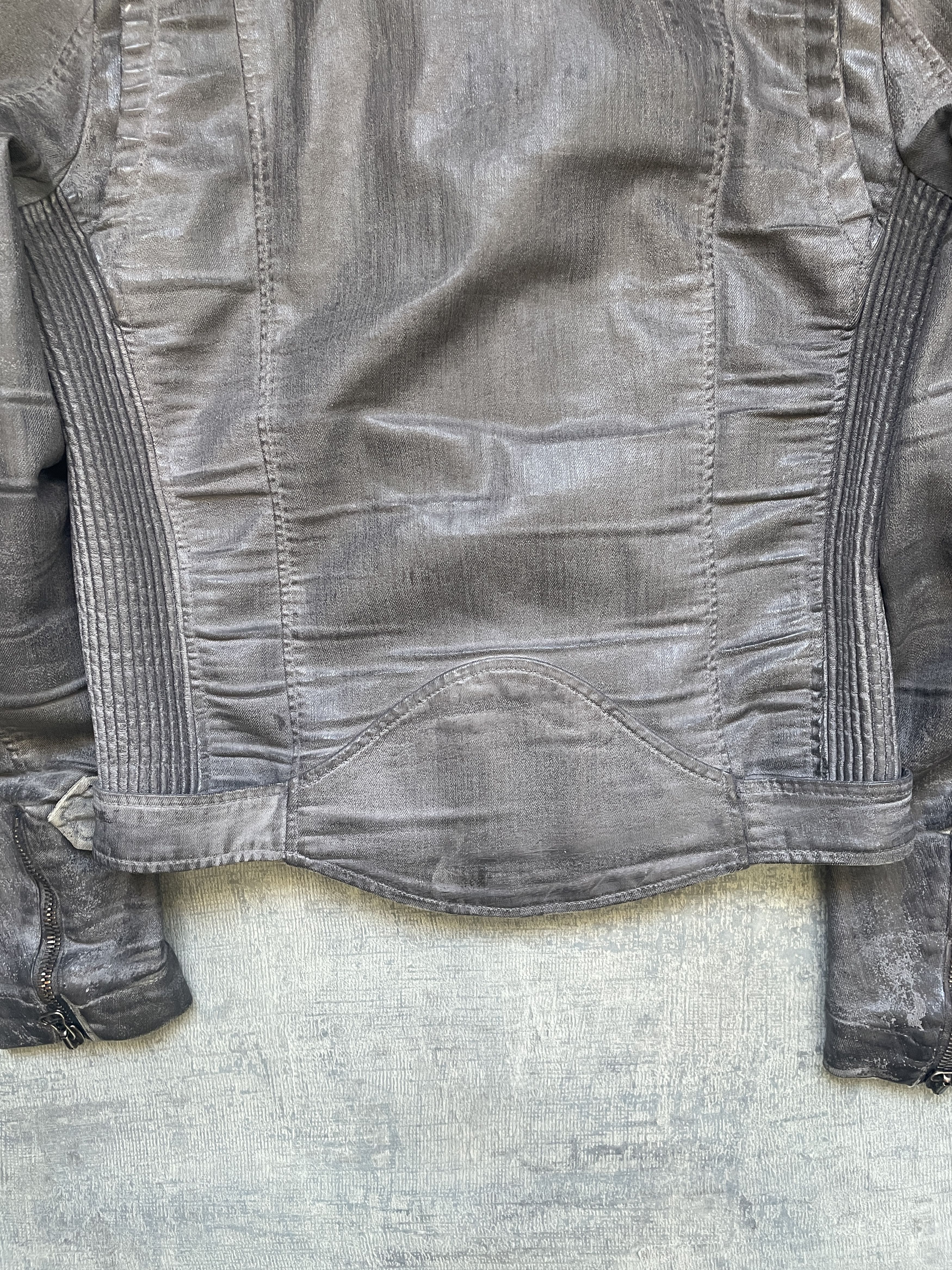 Balmain Balmain AW12 Trompe-L'Oeil Waxed Biker Jacket Size US M / EU 48-50 / 2 - 4 Thumbnail