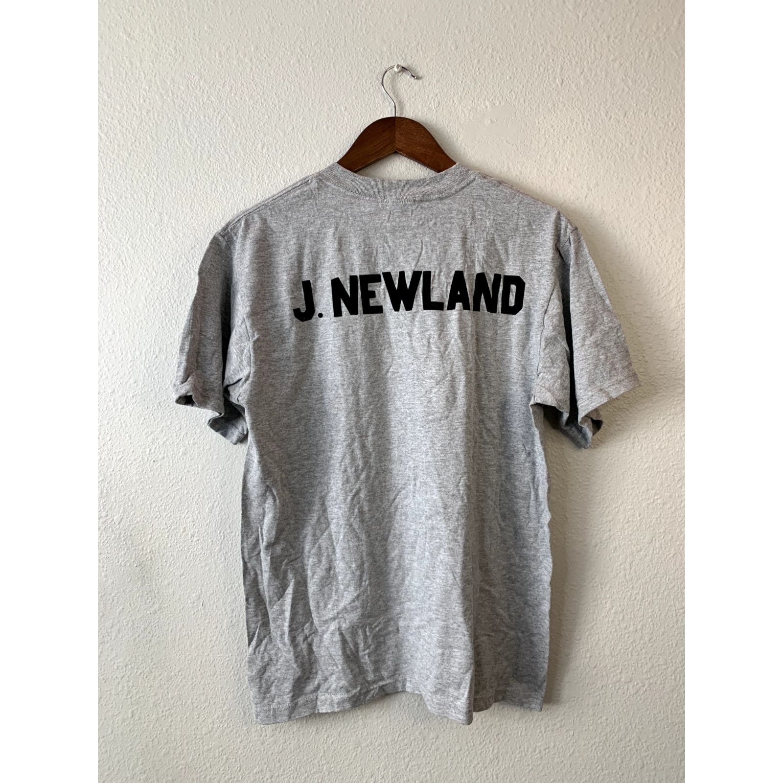 Anvil Vintage Newland Shirt Anvil J. Newland Gray T-Shirt VTG 90s Size US M / EU 48-50 / 2 - 1 Thumbnail