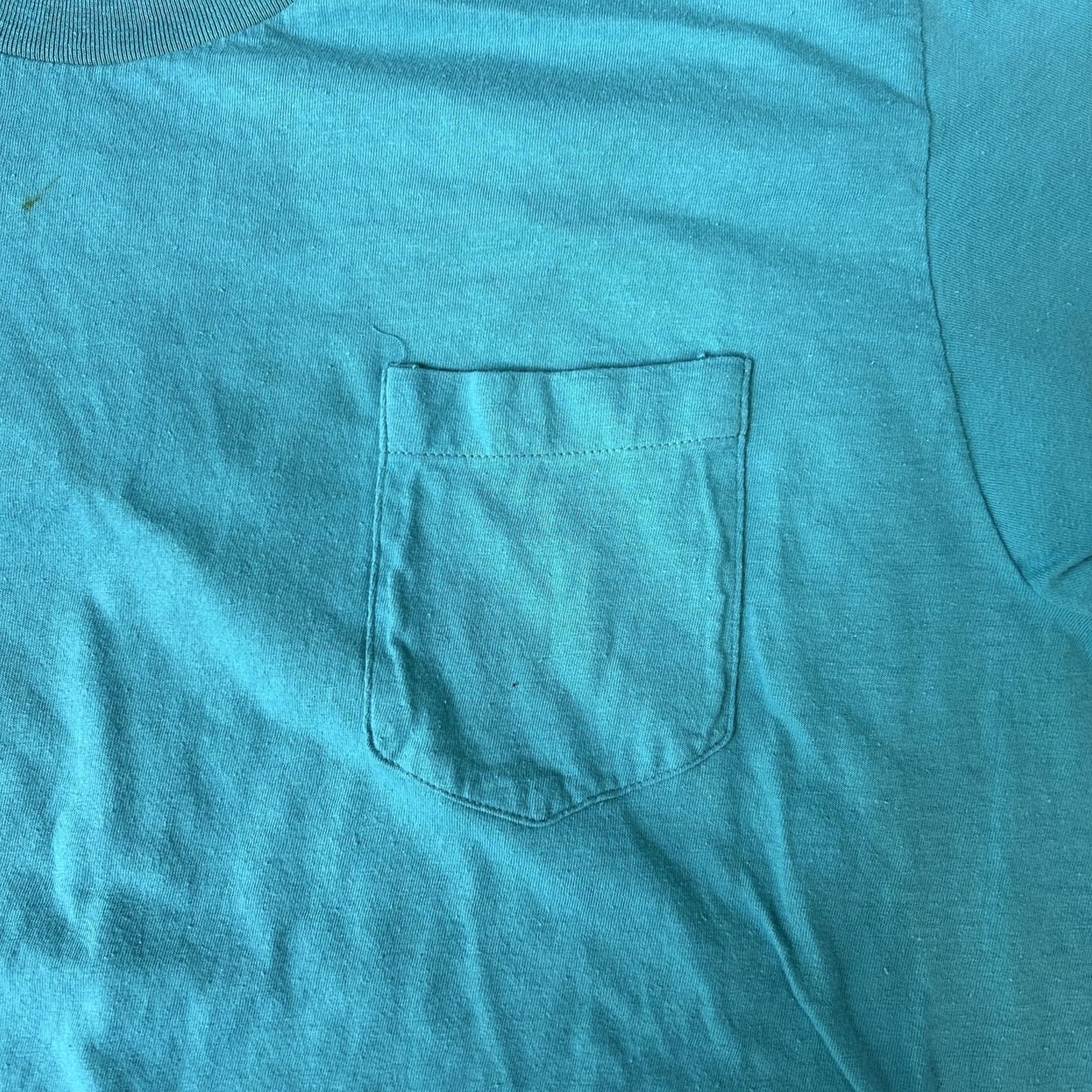 Jockey VINTAGE Jockey Lite Deck Shirt Mens XL Teal Blue Pocket Tee Made USA 80s Size US XL / EU 56 / 4 - 2 Thumbnail