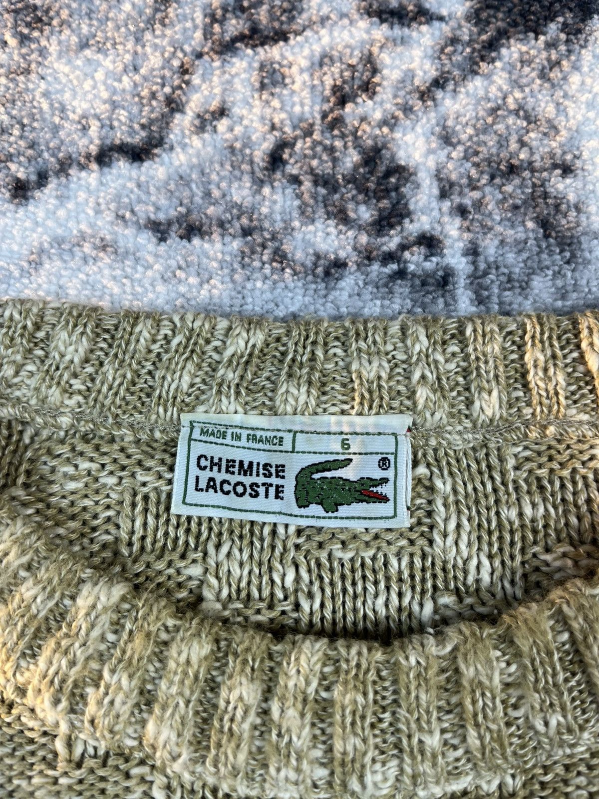 Lacoste Vintage Lacoste Beige Knit Sweater Made in France XXL Size US XXL / EU 58 / 5 - 8 Thumbnail