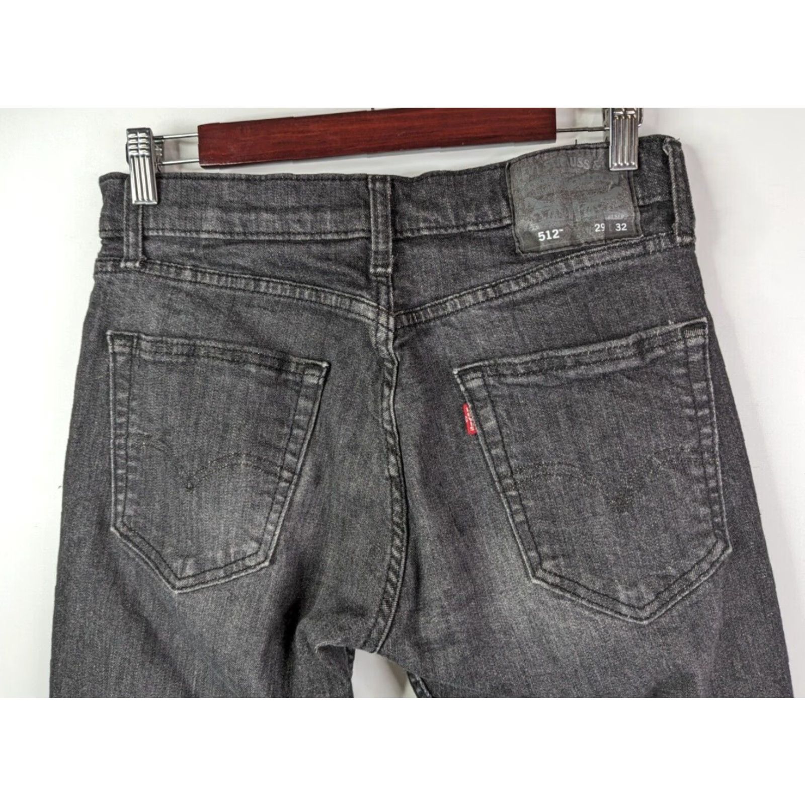 Levi's Levis 512 Slim Taper Jeans Mens Regular 29x31 Black Denim Cotton Stretch 5-Pocket Classic Vintage N/A 90s Size US 30 / EU 46 - 5 Thumbnail