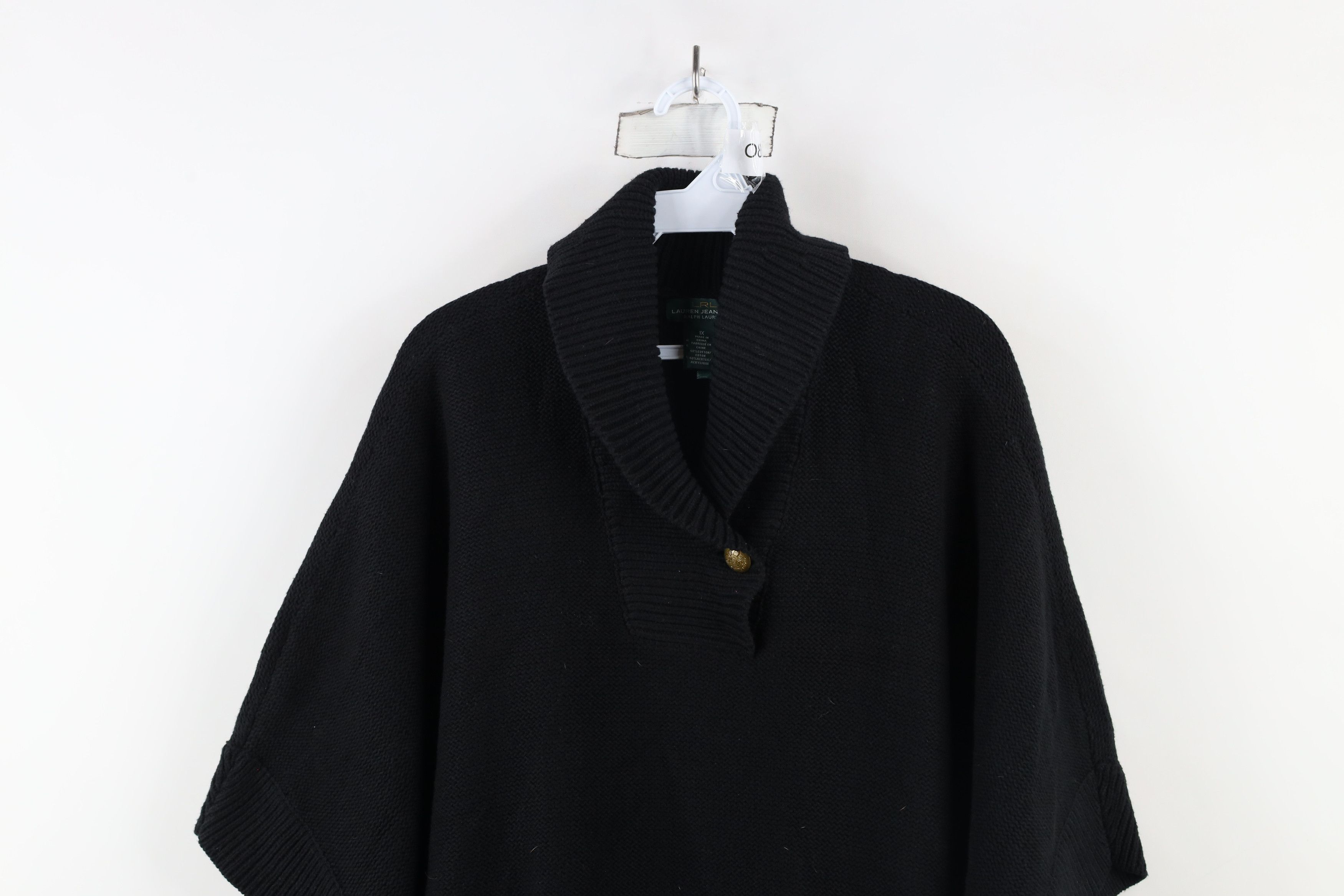 Ralph Lauren × Vintage Vintage 90s Ralph Lauren Knit Pullover Sweater Cape Poncho Size XL / US 12-14 / IT 48-50 - 2 Thumbnail
