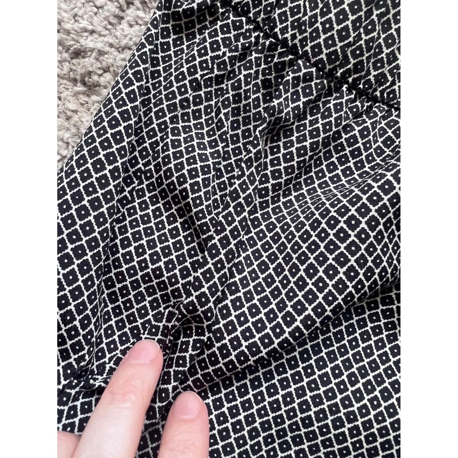 H&M H&M Tapered Pants Womens 4 Black White Excellent Geometric Size 27" / US 4 / IT 40 - 6 Thumbnail