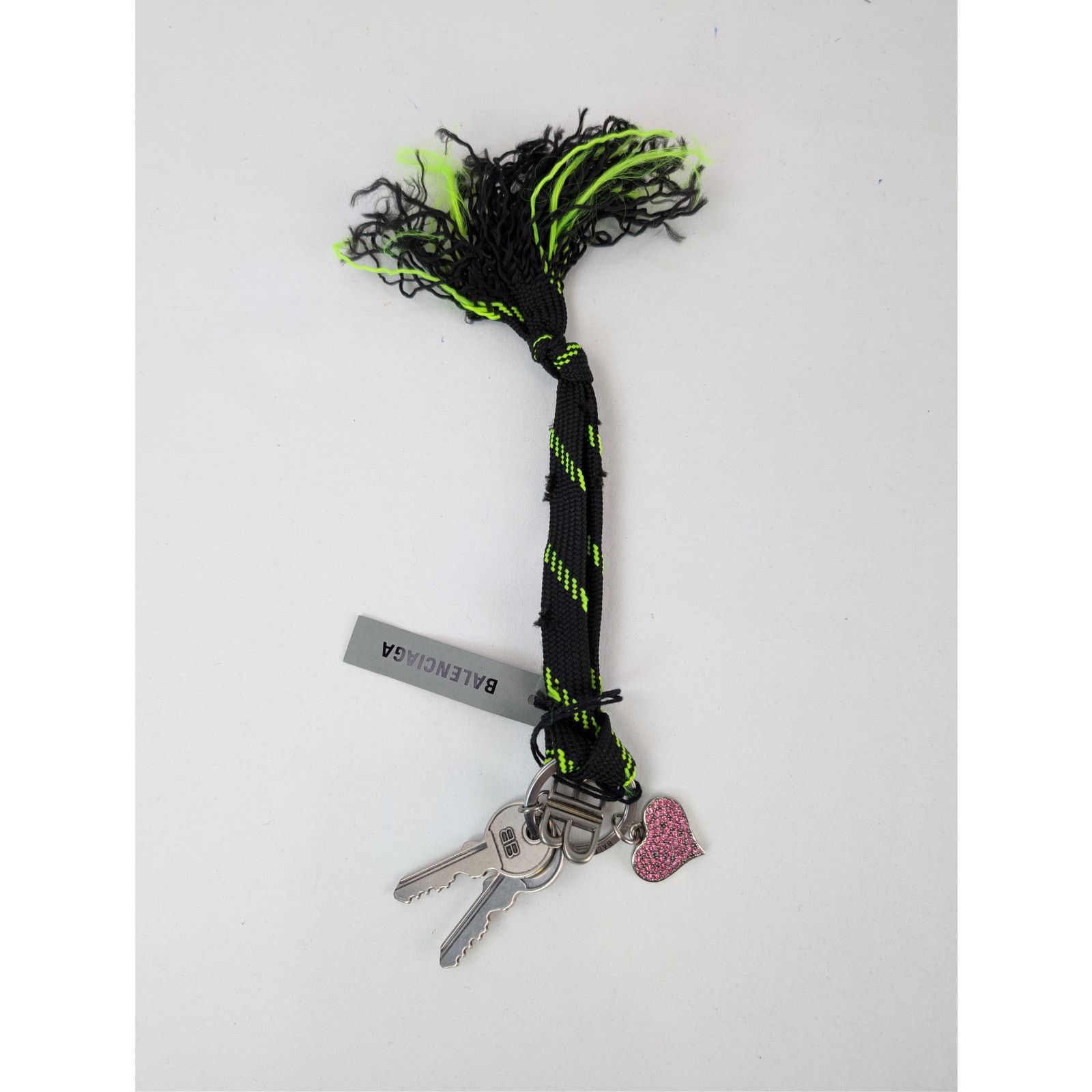Balenciaga o1rshd1 Q:2 / Size: OS / BB Shoelace Keyring in Black Size ONE SIZE - 2 Thumbnail