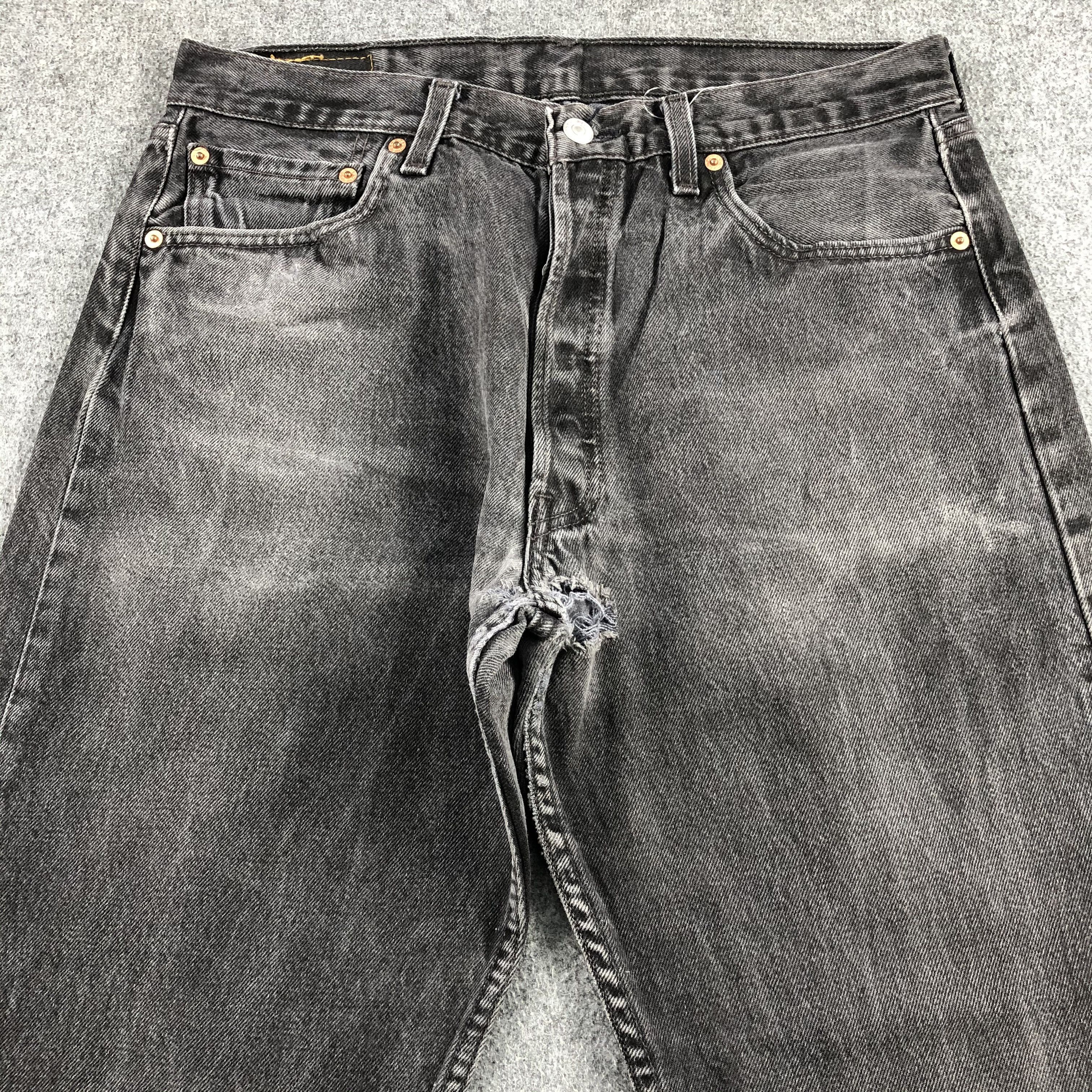 Levi's 90s Vintage Ripped Levis 501 Earth Tone Jeans-J1565 Size US 33 - 3 Thumbnail
