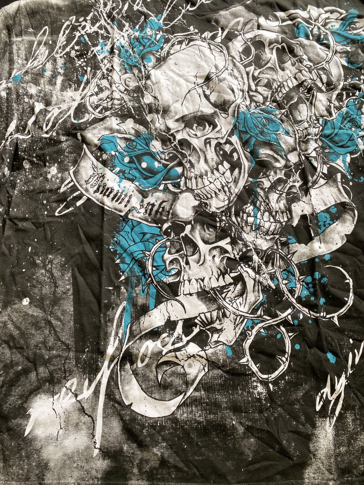 Affliction Skull Tribal all overprint Tee Size US XXL / EU 58 / 5 - 3 Thumbnail