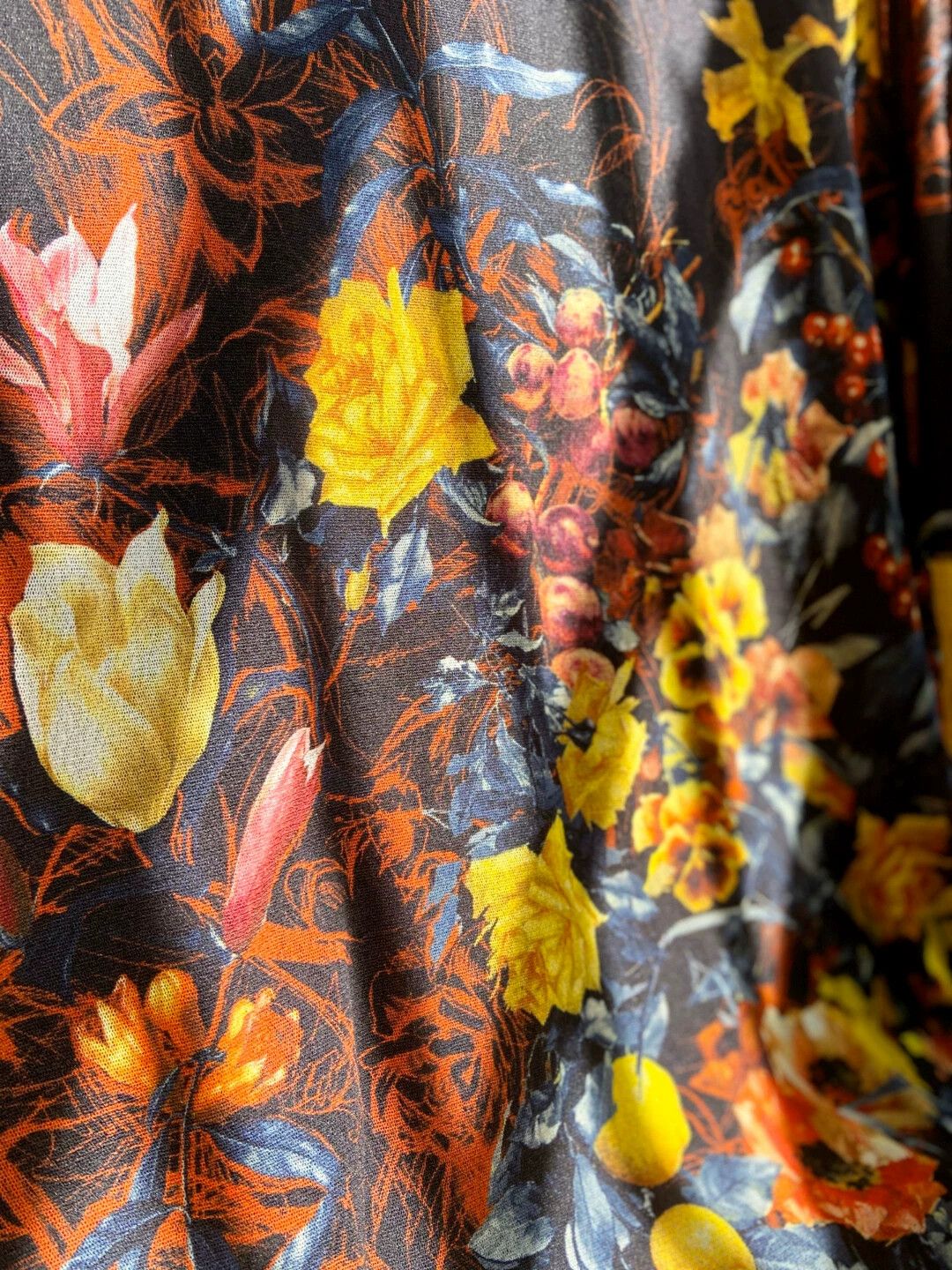 Jean Paul Gaultier JPG Off-Shoulder Tulle Floral StillLife Print Dress Size L / US 10 / IT 46 - 5 Thumbnail