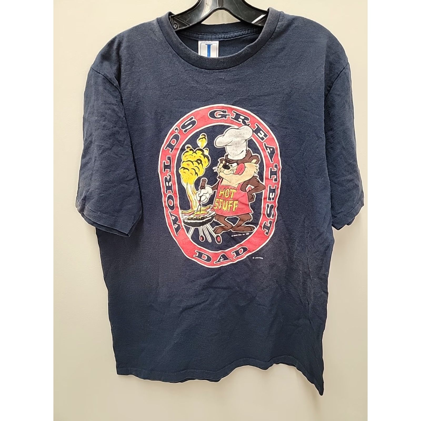 Vintage VINTAGE Warner Bros. Taz Worlds Greatest Dad Graphic T-shirt Mens L Black 80s Cartoon Dad Shirt Size US L / EU 52-54 / 3 - 2 Thumbnail