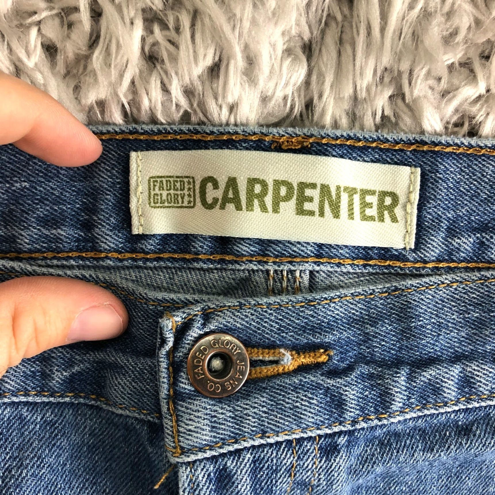 Faded Glory Faded Glory Mens Size 46 Blue Jean Carpenter Shorts Mid Rise Medium Wash Bermuda Shorts Casual Denim Cotton Beach Outdoor Pockets Regular Size US 30 / EU 46 - 6 Thumbnail
