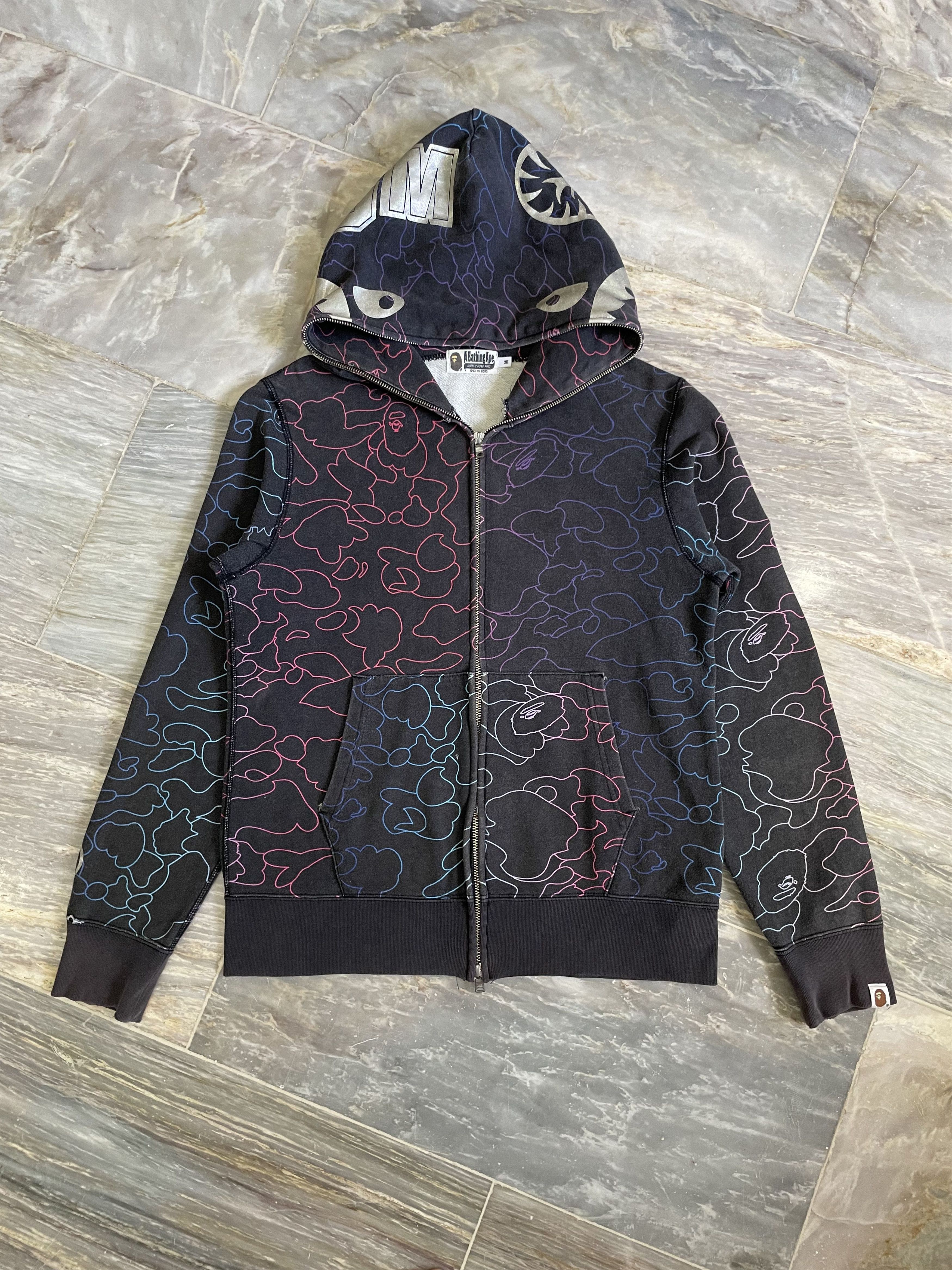 Bape Bape Shark Hoodie Pencil Neon Camo A Bathing Ape Size US M / EU 48-50 / 2 - 2 Thumbnail