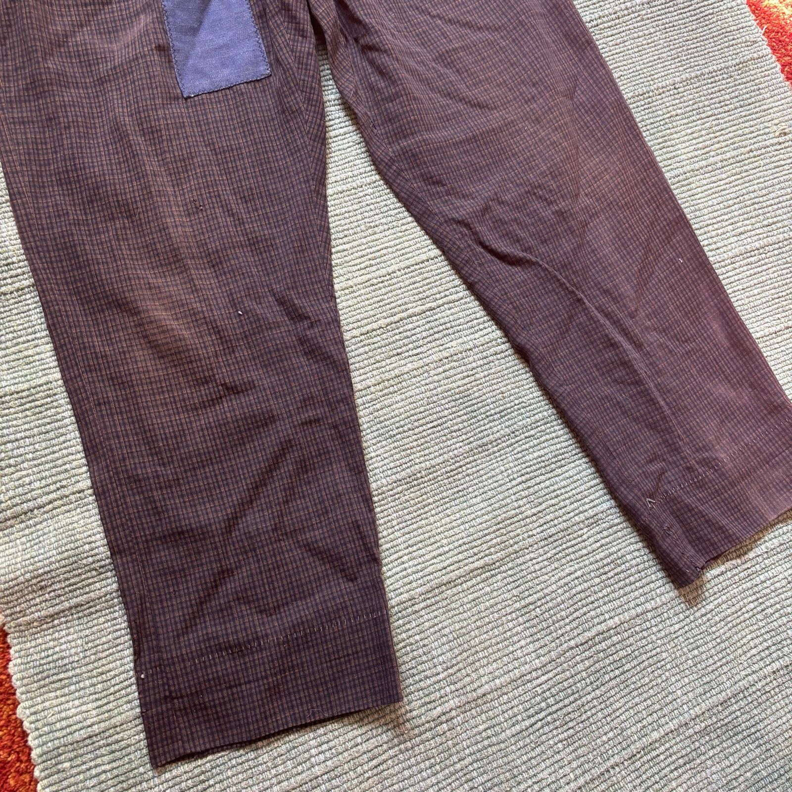 Vintage True vintage 1950s wool gabardine plaid patchwork trousers Size US 32 / EU 48 - 4 Thumbnail