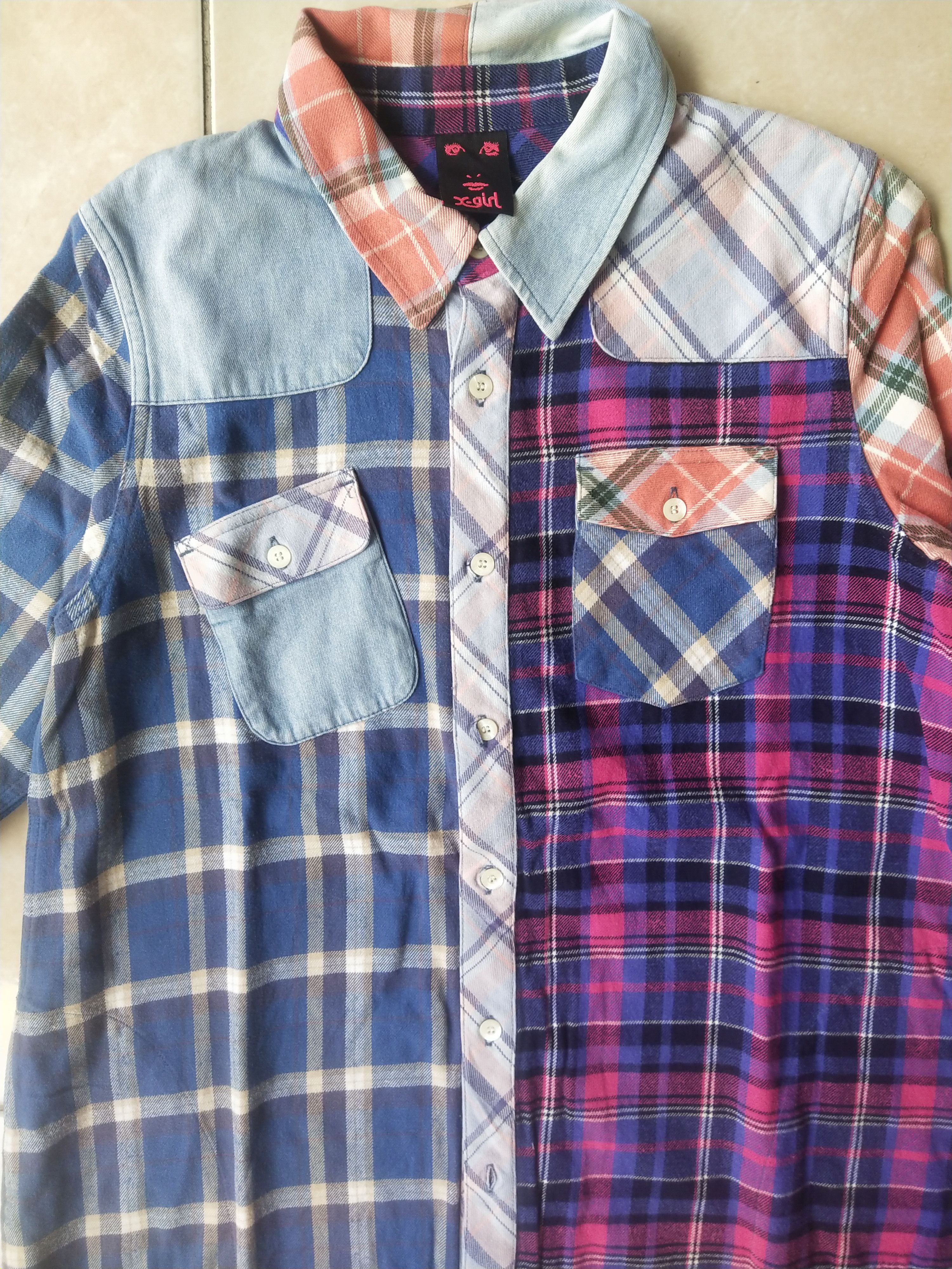 Hysteric Glamour X-girl Patchwork Plaid Flannel Shirt Size M / US 6-8 / IT 42-44 - 2 Thumbnail