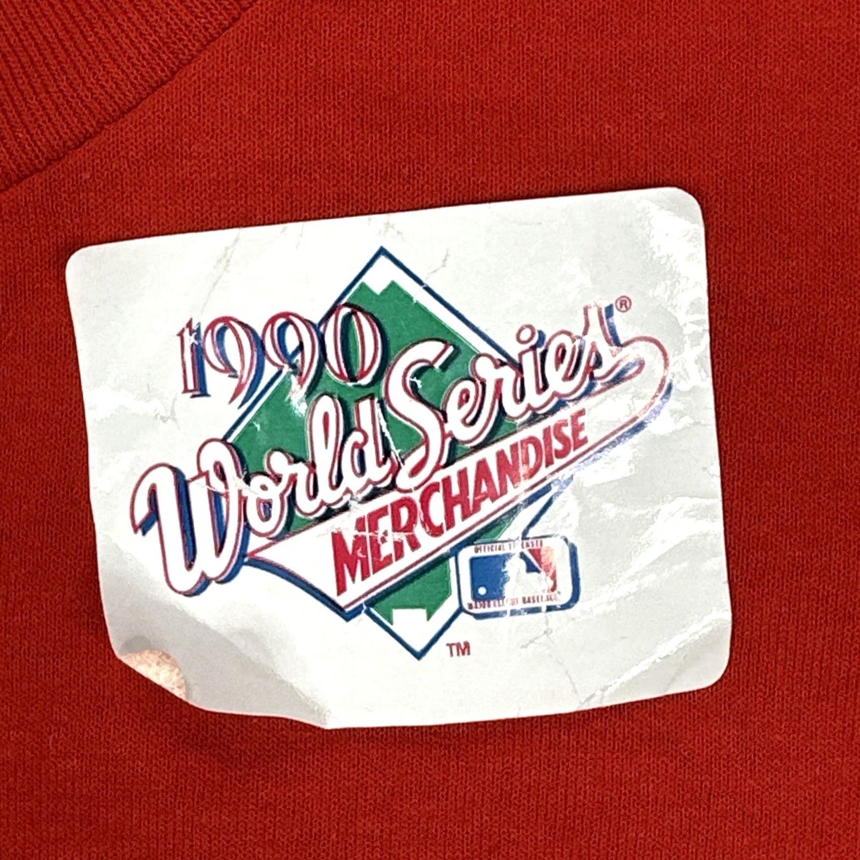 Logo 7 VINTAGE Cincinnati Reds Single Stitch T-Shirt 1990 World Series Champs XL Red Unisex Graphic Tee Size XL Shirt Size US XL / EU 56 / 4 - 5 Thumbnail