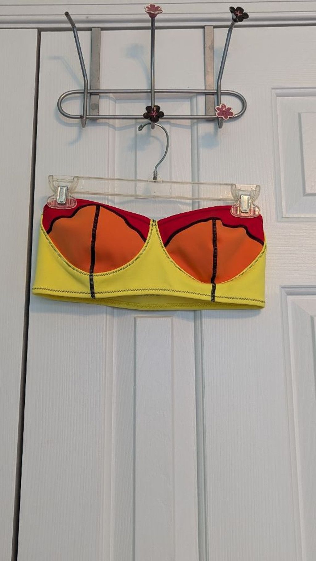 Designer Women's It's Now Cool Bikini Top, S, Yellow & Red Size S / US 4 / IT 40 - 1 Thumbnail