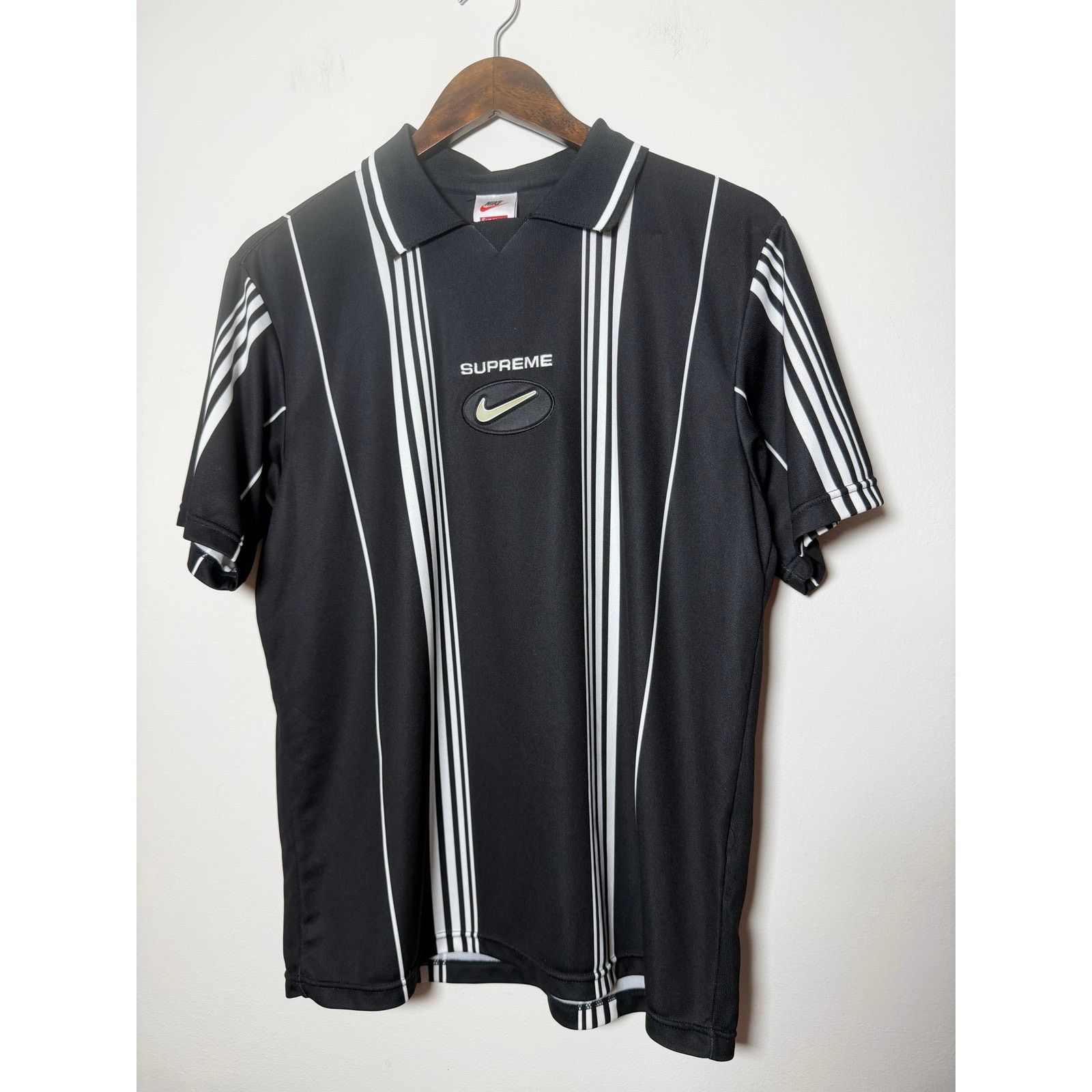 Supreme Supreme x Nike Jewel Stripe Soccer Jersey 'Black' | Grailed