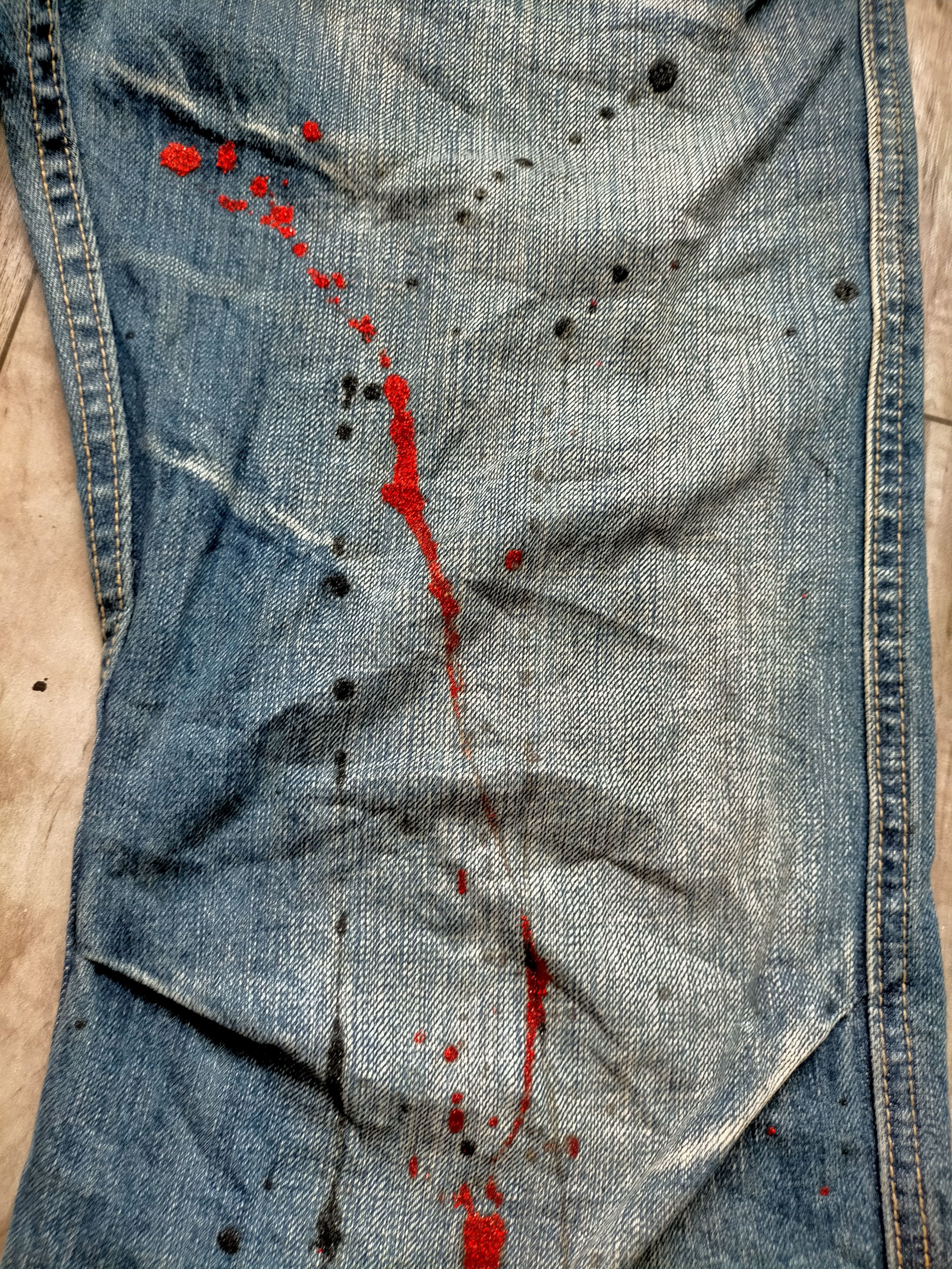 Hysteric Glamour × Japanese Brand Flare Jeans Root Three Acid Wash Painted Boot cut denim Size US 32 / EU 48 - 15 Thumbnail