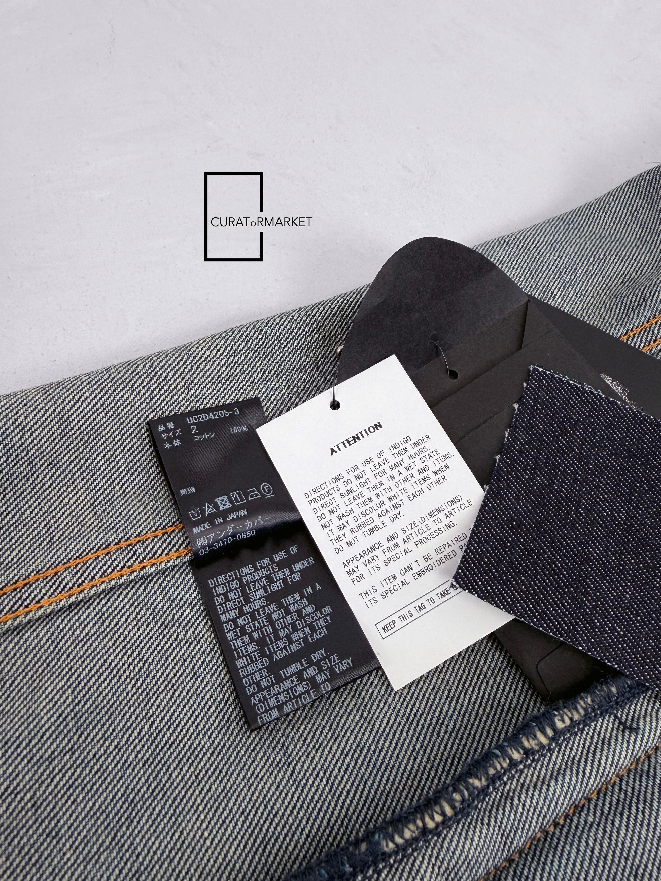 Undercover Cross Stitched Embroidered Indigo Cropped Denim Jacket FW24 Size US M / EU 48-50 / 2 - 14 Thumbnail