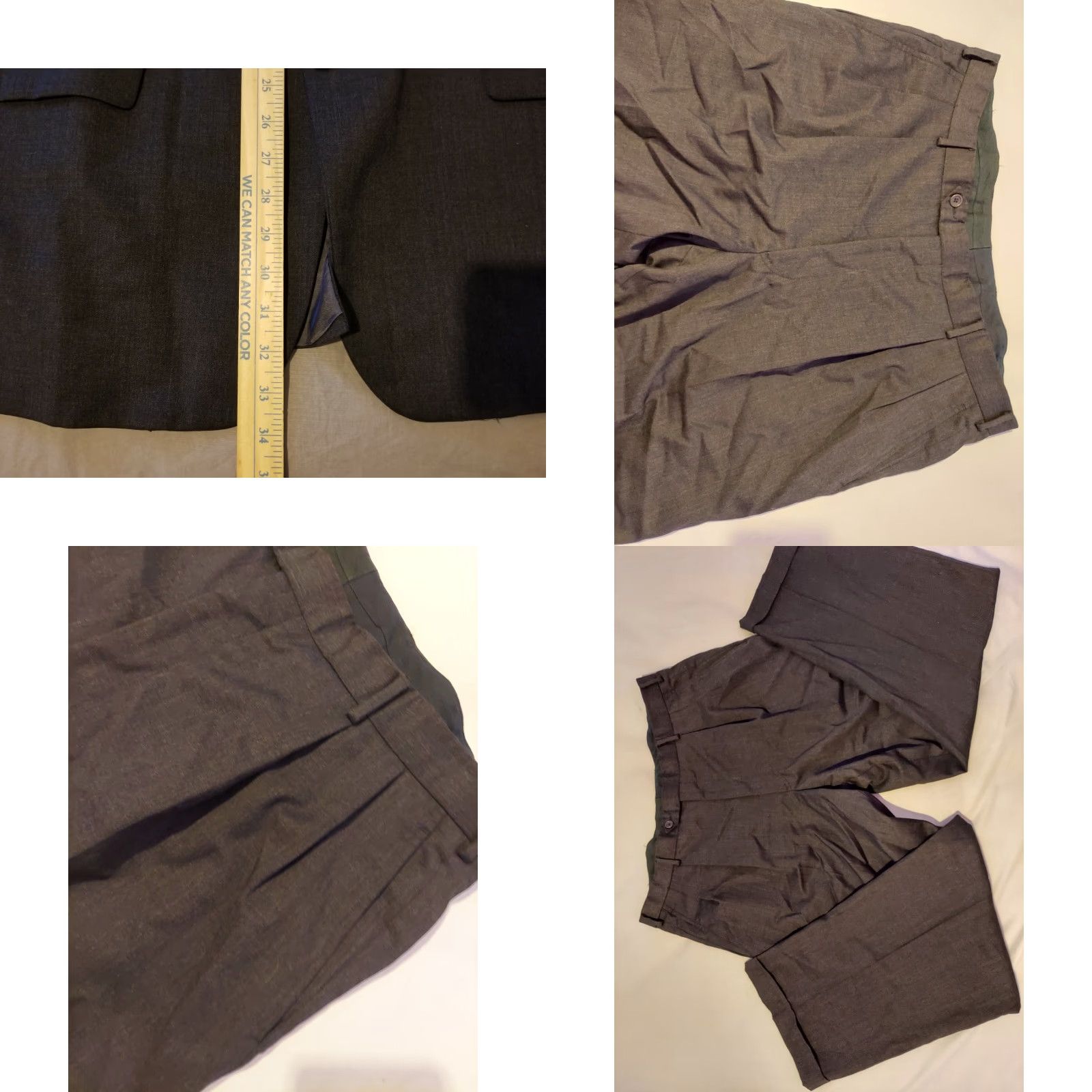 Brooks Brothers Mens Brooks Brothers Wool Suit 2 Piece Gray Jacket Blazer Pants 38x30 45R Regular Men Sized Clothing Size 48R - 9 Thumbnail
