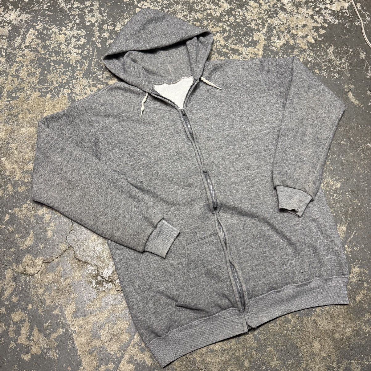 Vintage Vintage Grey Waffle Insulated Thermal Zip Hoodie Sweatshirt Size US M / EU 48-50 / 2 - 4 Thumbnail