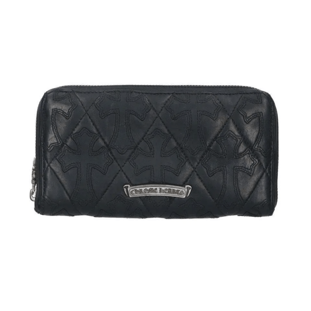Chrome Hearts Cemetery Cross Patch Leather Long Wallet Black Size ONE SIZE - 1 Thumbnail