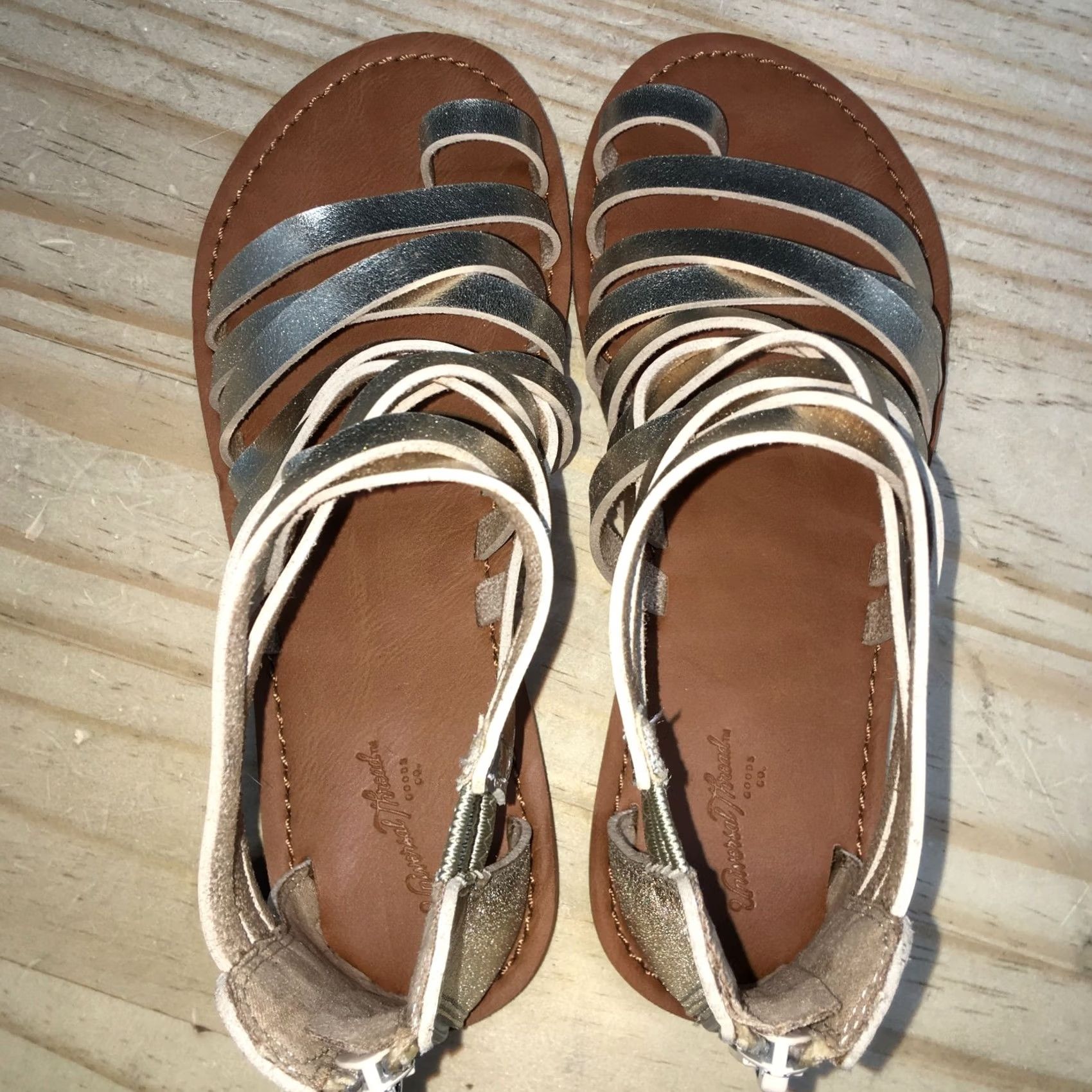 Vintage Universal Thread Sandals Womens 6 Gold Gladiator Strappy Back Zip Casual NEW Size US 6 / IT 36 - 7 Thumbnail