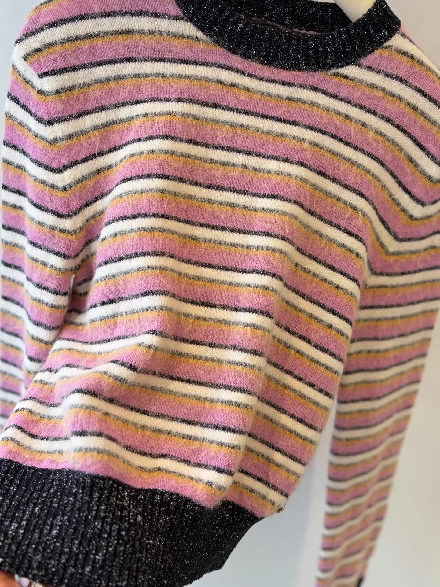 Chanel Chanel 22A striped cashmere knit 36 Mint Size XS / US 0-2 / IT 36-38 - 3 Thumbnail