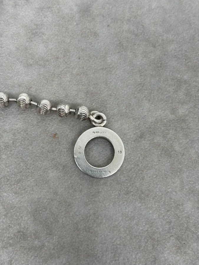 Gucci 2000s Gucci Silver Textured Beaded Bracelet Size ONE SIZE - 6 Thumbnail