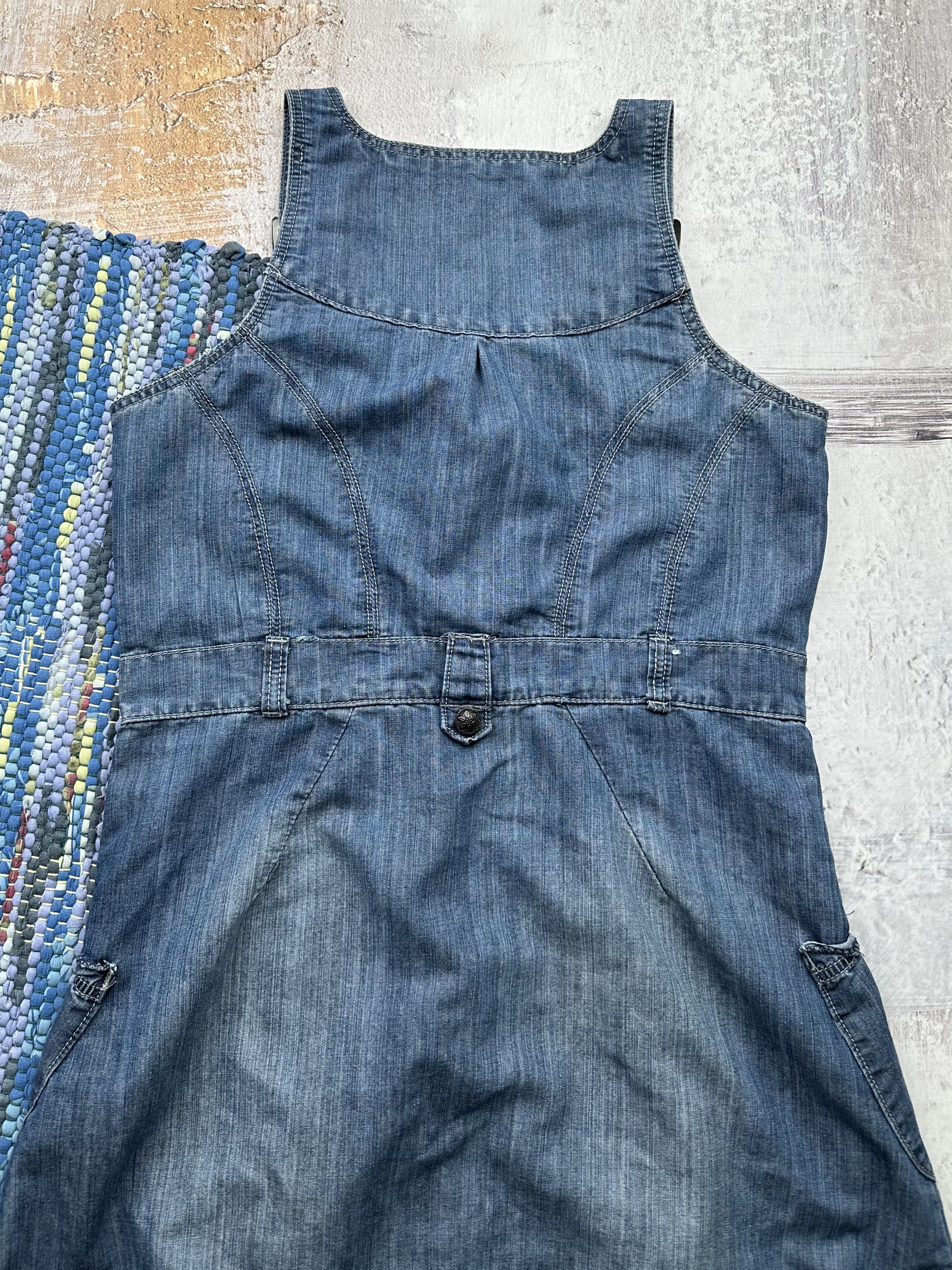 Japanese Brand Vintage Denim Dress With Shoulders Belted A181(281) Size M / US 6-8 / IT 42-44 - 6 Thumbnail