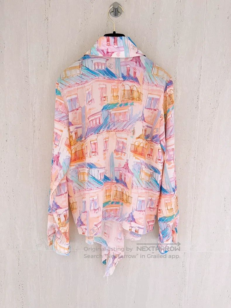 Chanel Chanel 20S spring and summer painted roof silk shirt Size XXS / US 00 / IT 34 - 2 Thumbnail