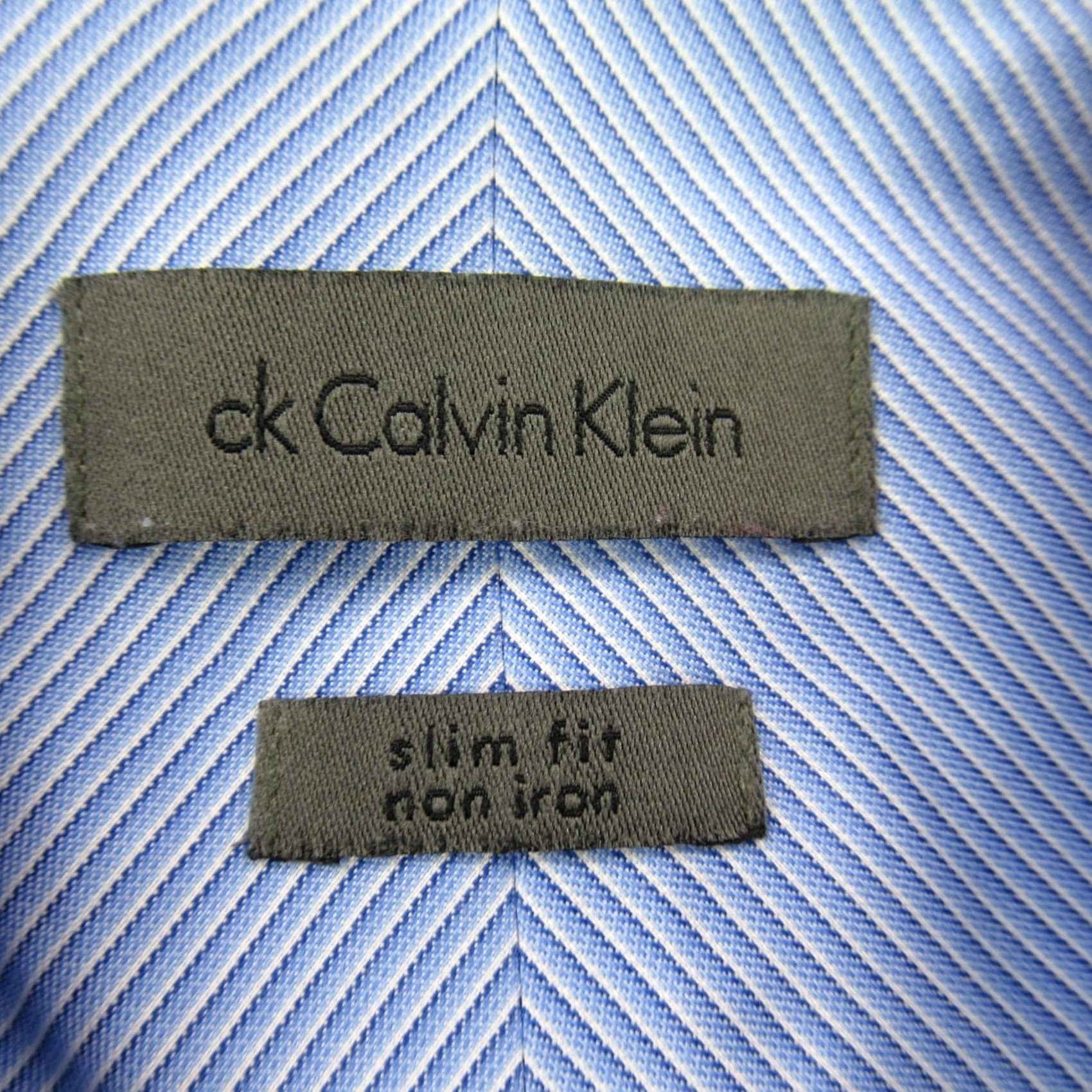 Calvin Klein Calvin Klein Shirt Mens 15 Long Sleeve Button Front Pocket Stripes Slim Fit Size US M / EU 48-50 / 2 - 3 Thumbnail