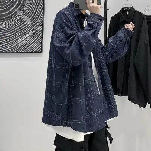 Japanese Brand Kinuka x Asano Blue Vintage Loose Plaid Shirt Size US XL / EU 56 / 4 - 6 Thumbnail