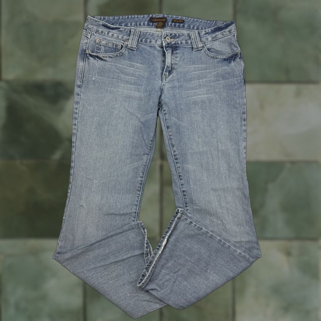 Vintage Y2K Aeropostale Skinny Jeans Womens 13/14R Hipster Punk Hippie 2000s Blue Slim Straight Vintage Jeans Womens Size 34" / US 12 / IT 48 - 1 Thumbnail