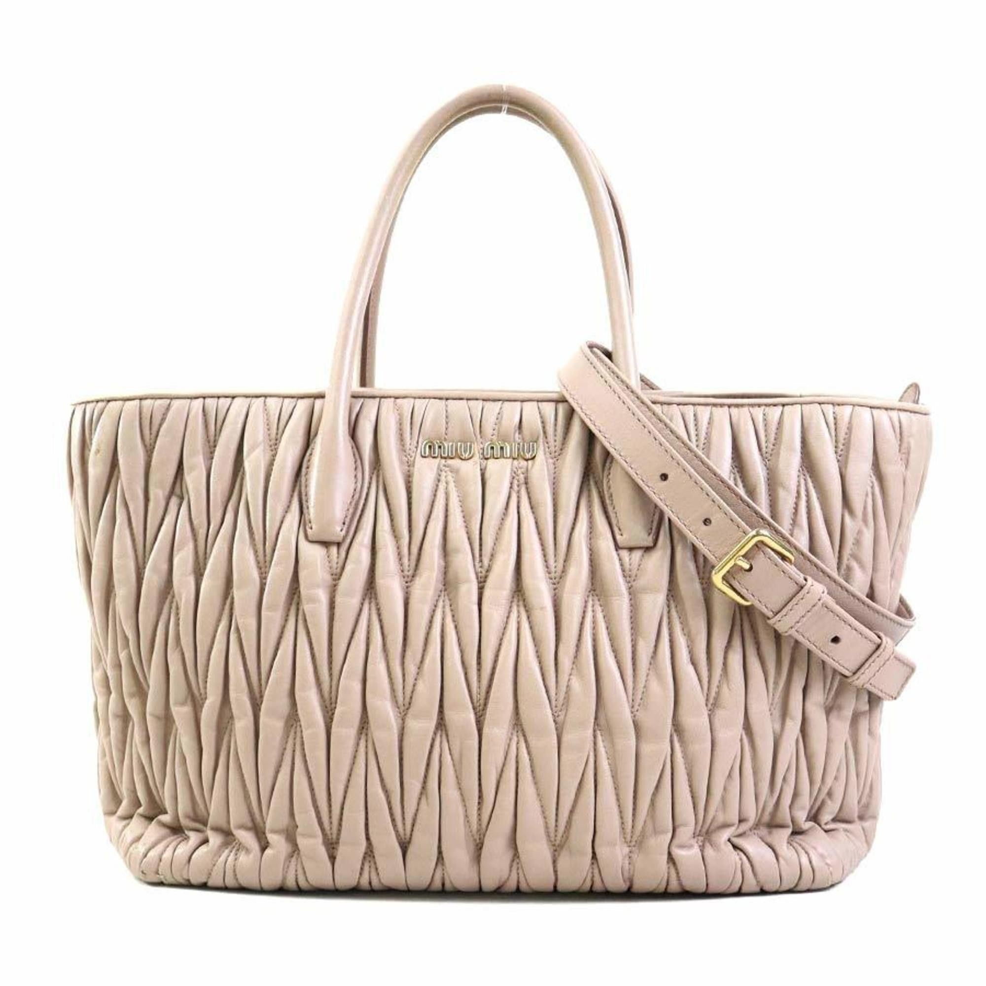 Miu Miu Miu Miu Miu handbag shoulder bag leather pink beige ladies h31232a Size ONE SIZE - 1 Thumbnail
