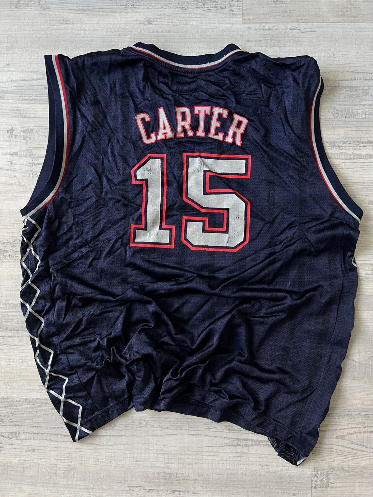 Vintage Vintage Reebok New Jersey Nets Vince Carter NBA Jersey Size US XL / EU 56 / 4 - 2 Thumbnail