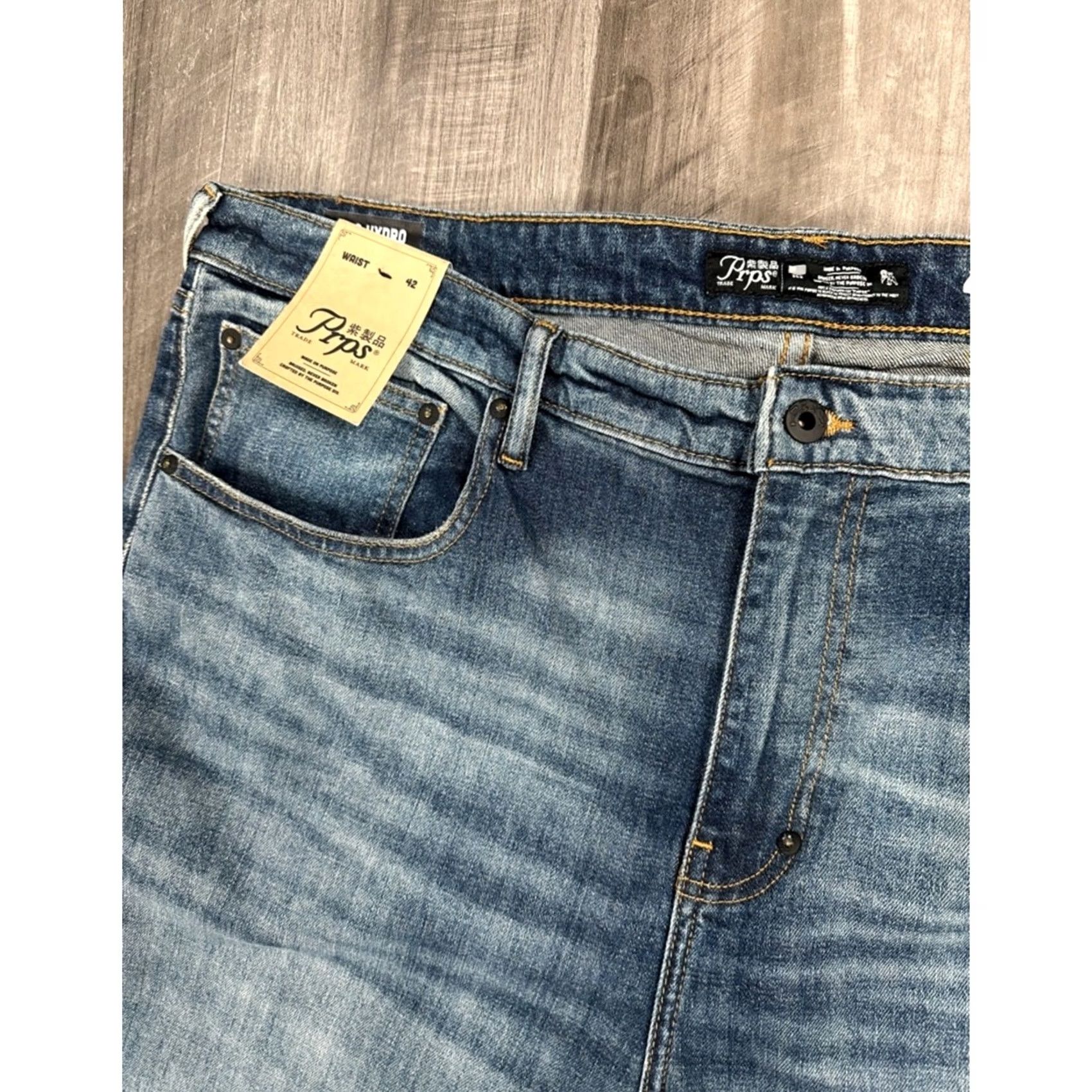 Prps PRPS Jeans Skinny Hydro Purpose Windsor Fit 42 Men Blue Denim Inseam 34 NWT P2 Stretch" Size US 42 / EU 58 - 5 Thumbnail
